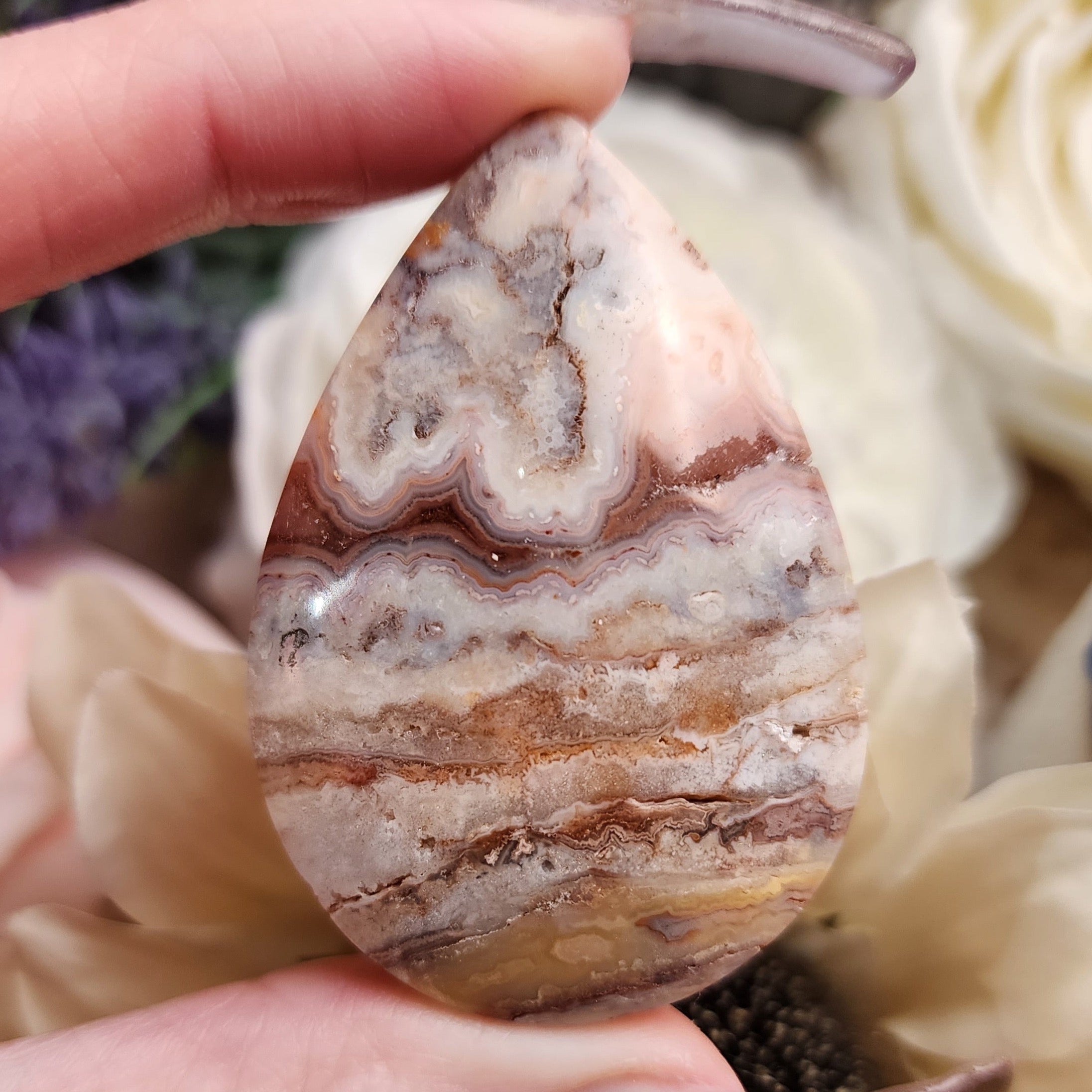 Lace Agate Necklace for Creative Manifestation