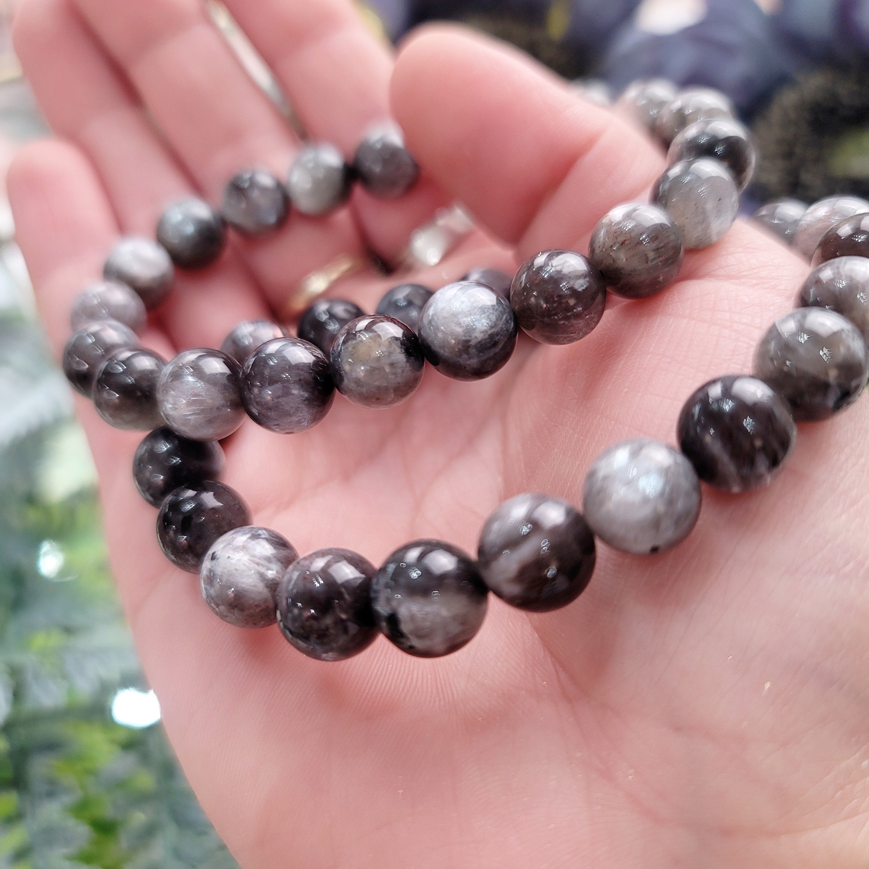 Black Moonstone with Sunstone *Gem Grade* Bracelet for Creation, Divine Feminine, & Manifestation