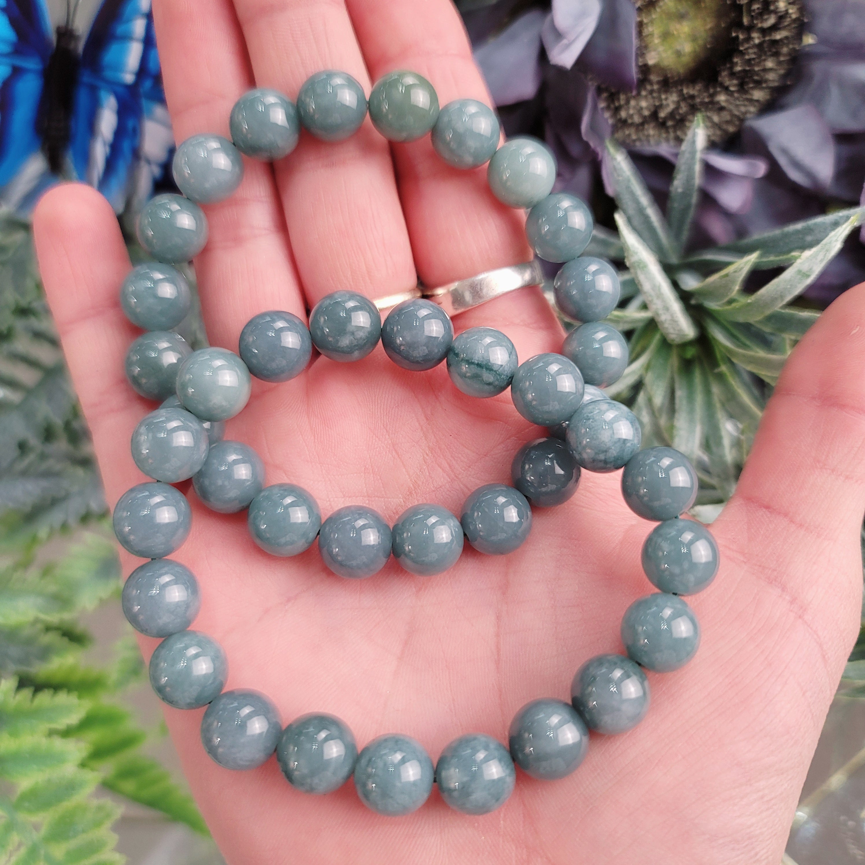 Blue Jadeite Bracelet (AA Grade) for Acceptance and Peace and Serenity