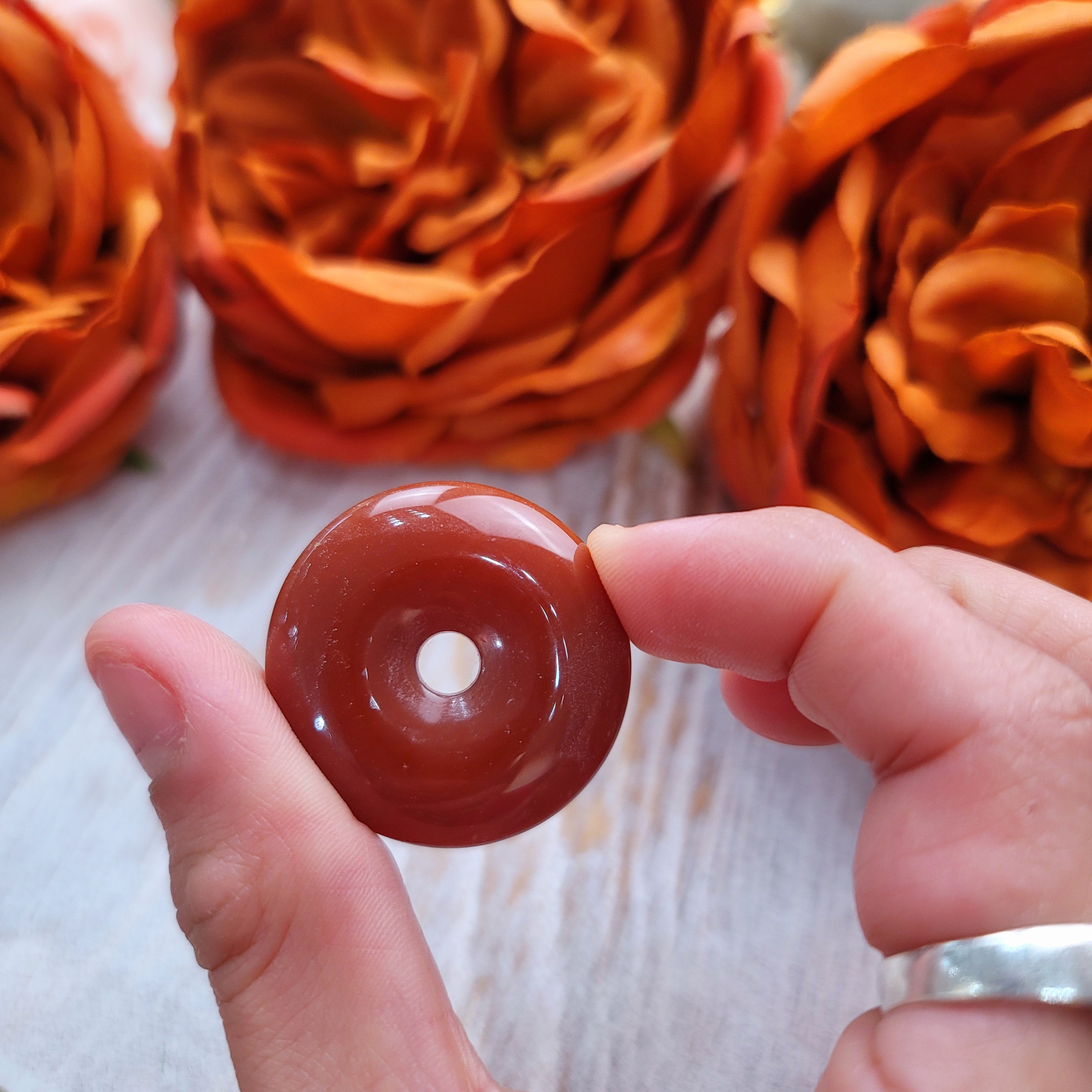 Carnelian Donut Pendant For Boosting Creativity