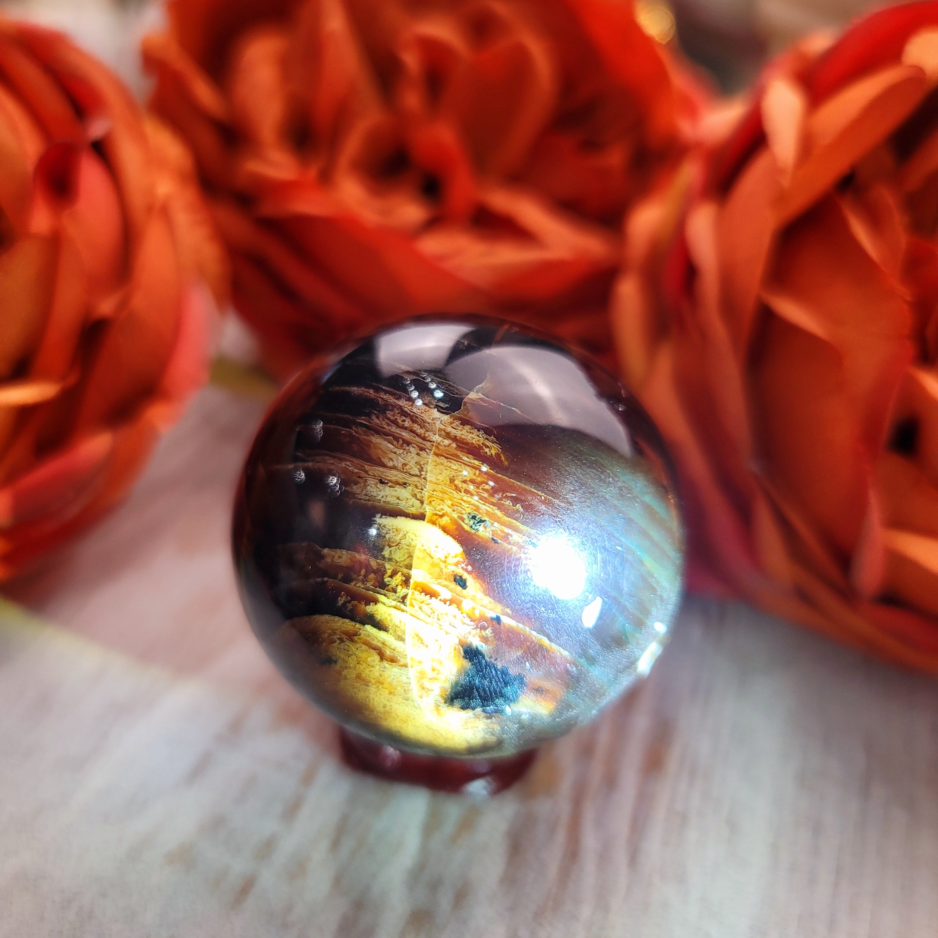 Amber Sphere for Healing, Joy and Protection