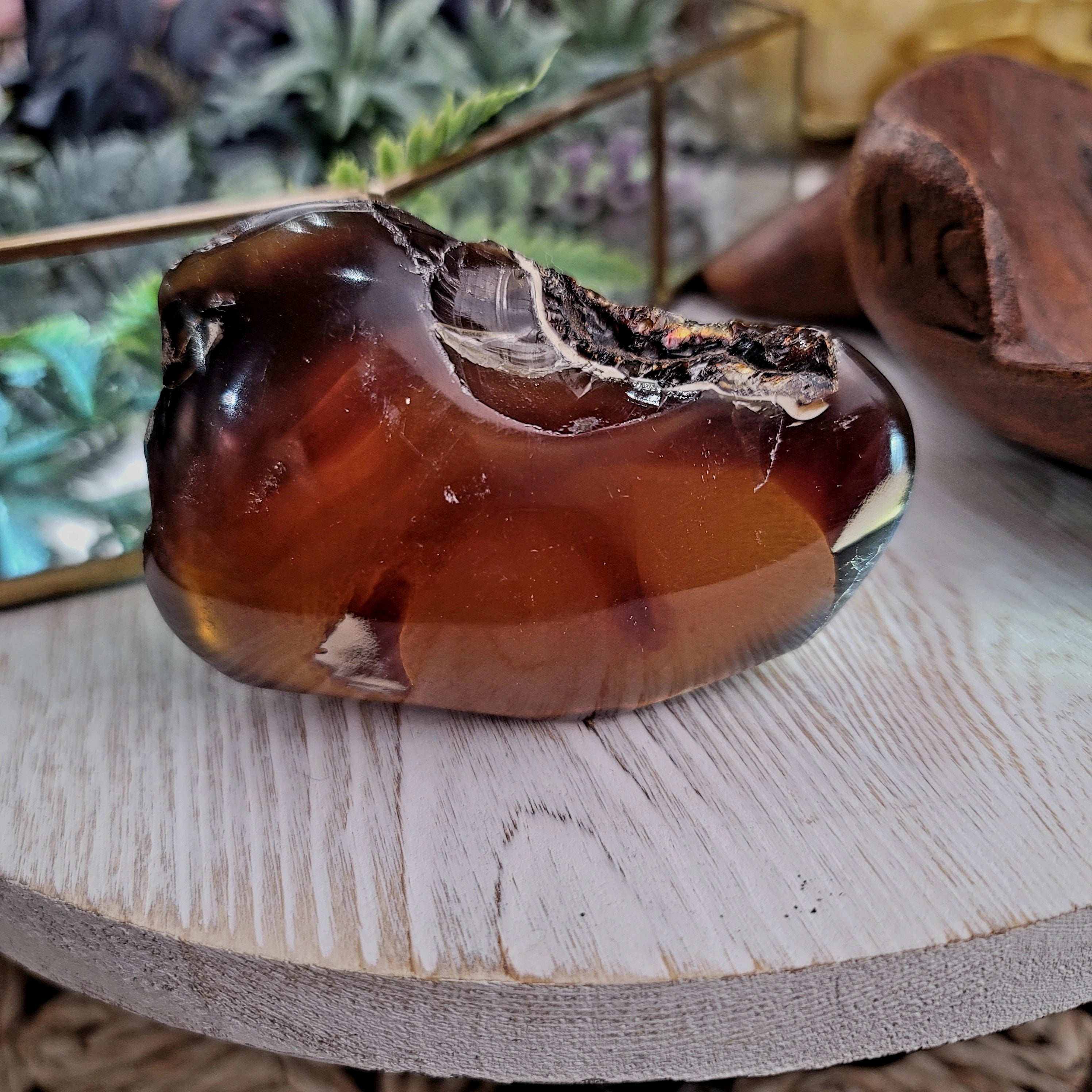 Amber Half Polished for Healing, Joy and Protection