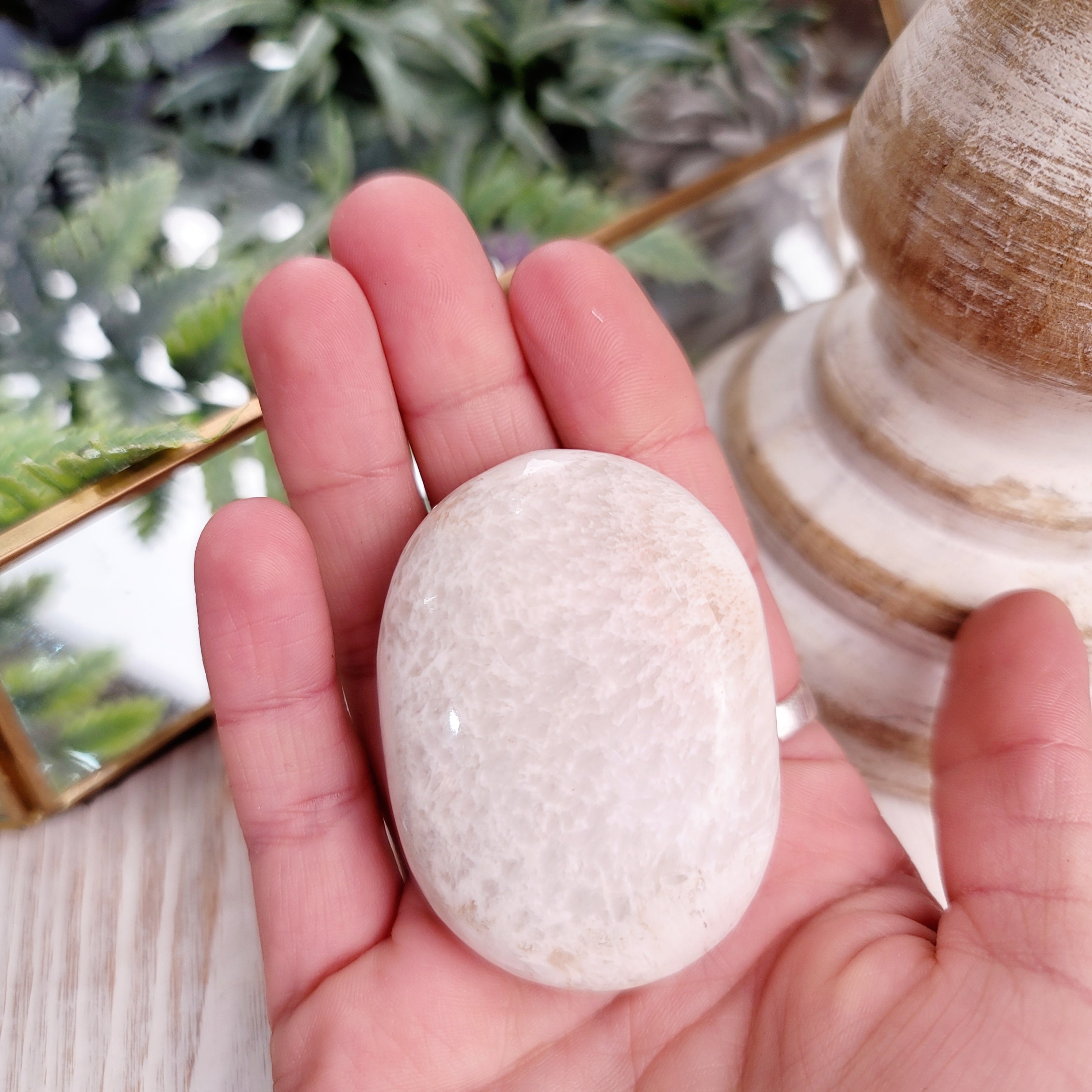 Scolecite with Peach Stilbite Palm Stones