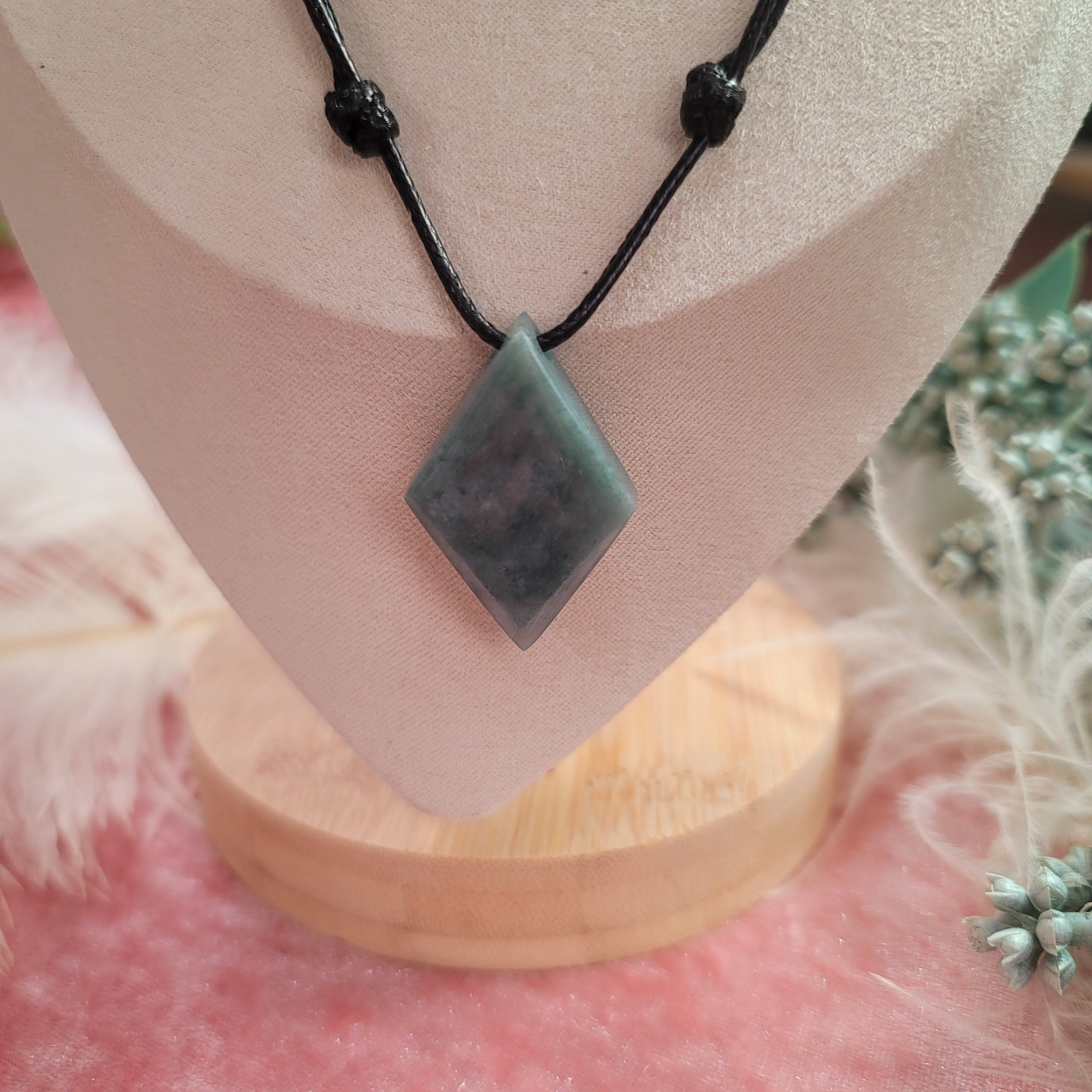 Blue Jadeite Warrior Necklace for Abundance, Health and Protection