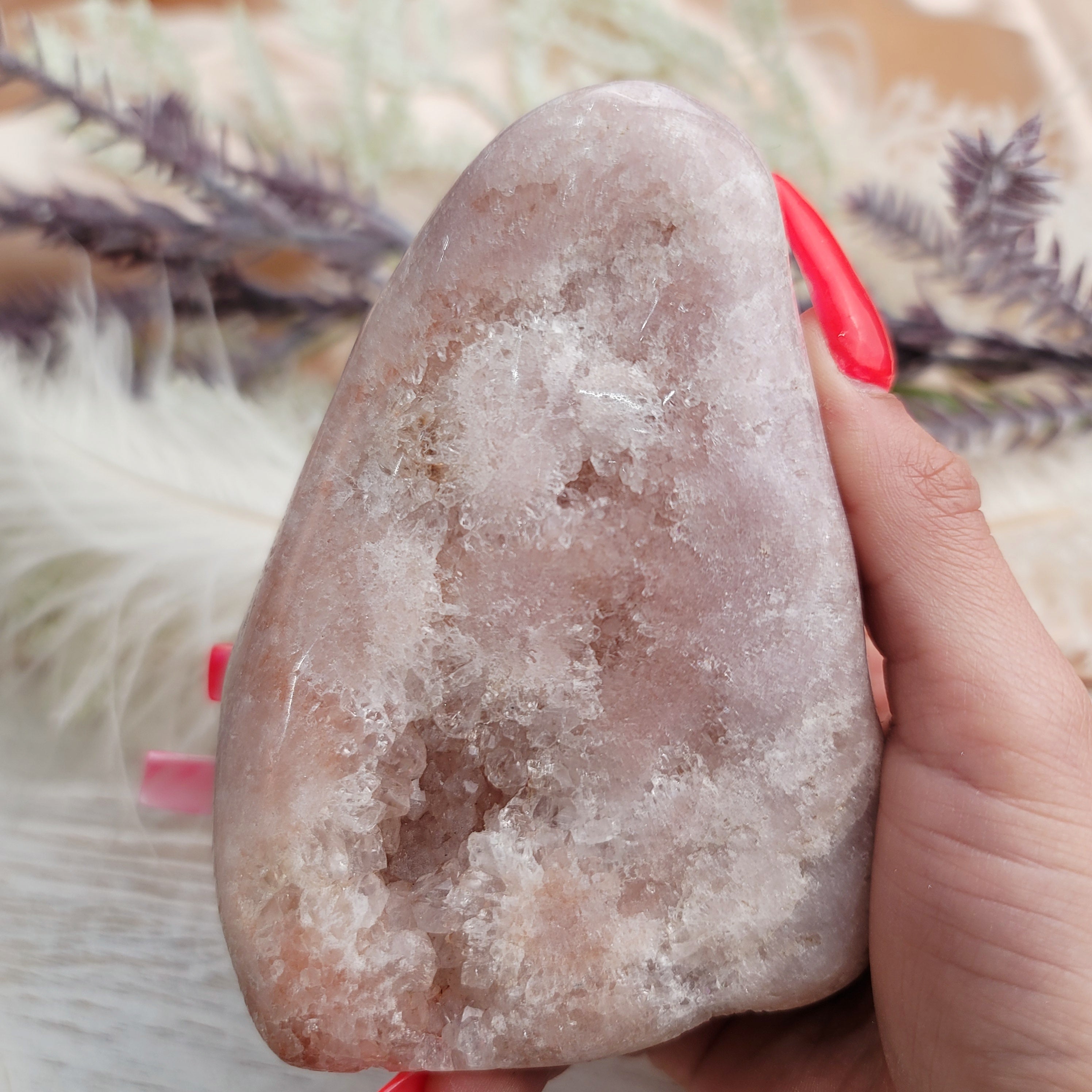 Pink Amethyst Druzy Freeform for Intuition & Protection