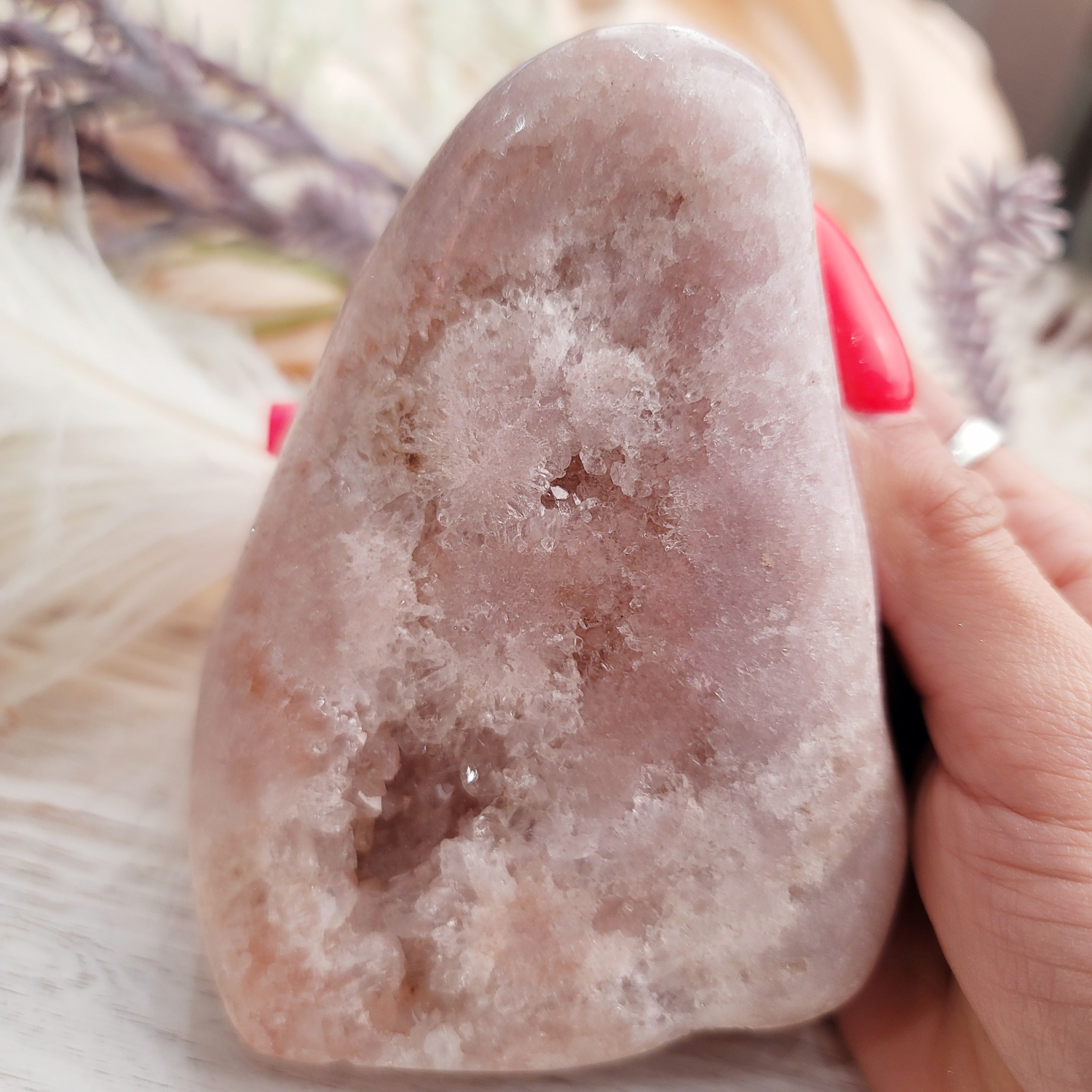 Pink Amethyst Druzy Freeform for Intuition & Protection