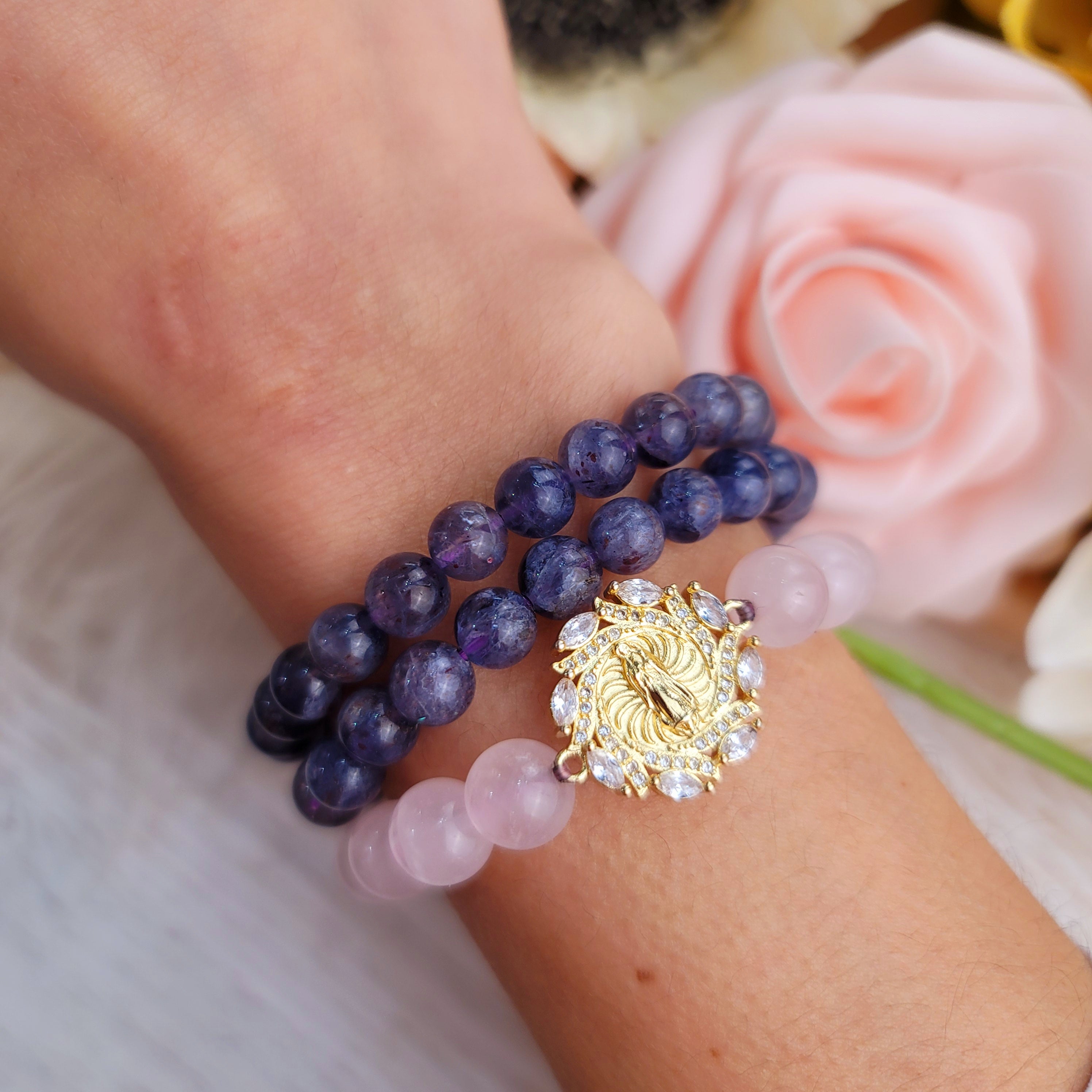 Iolite with Sunstone Bracelet for Sharp Intuition & Visions
