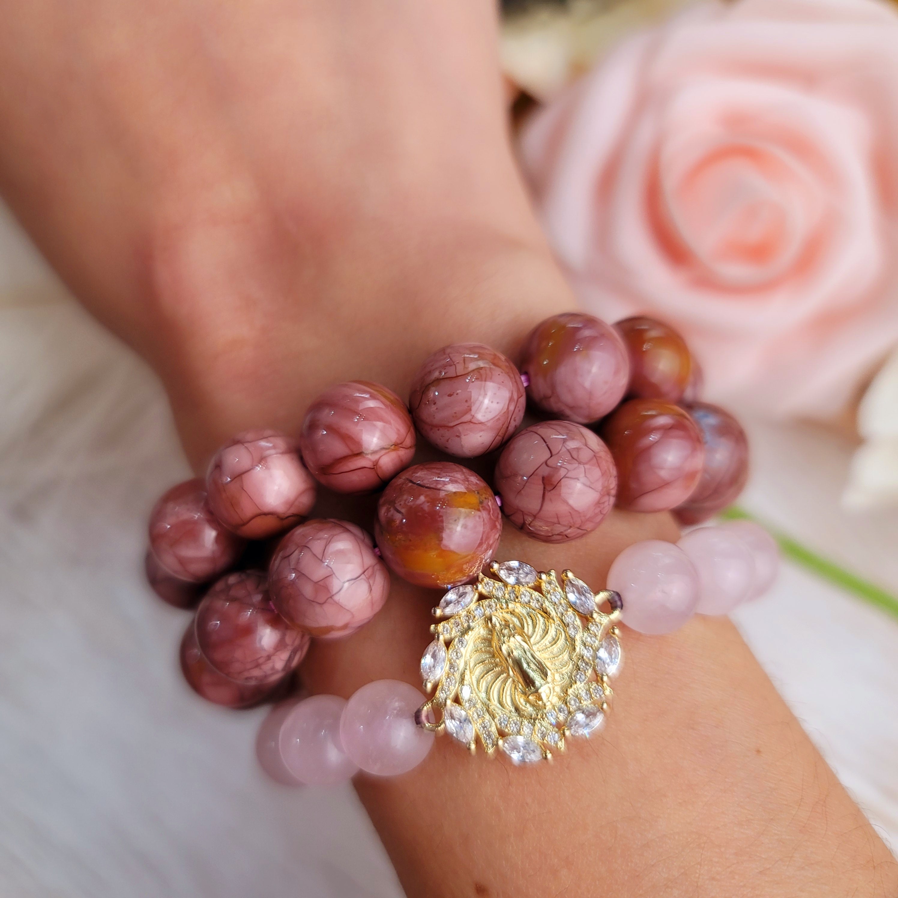 Purple Alashan Agate Bracelet (High Quality) for Chasing your Dreams, Enhanced Memory, Protection & Stress Relief