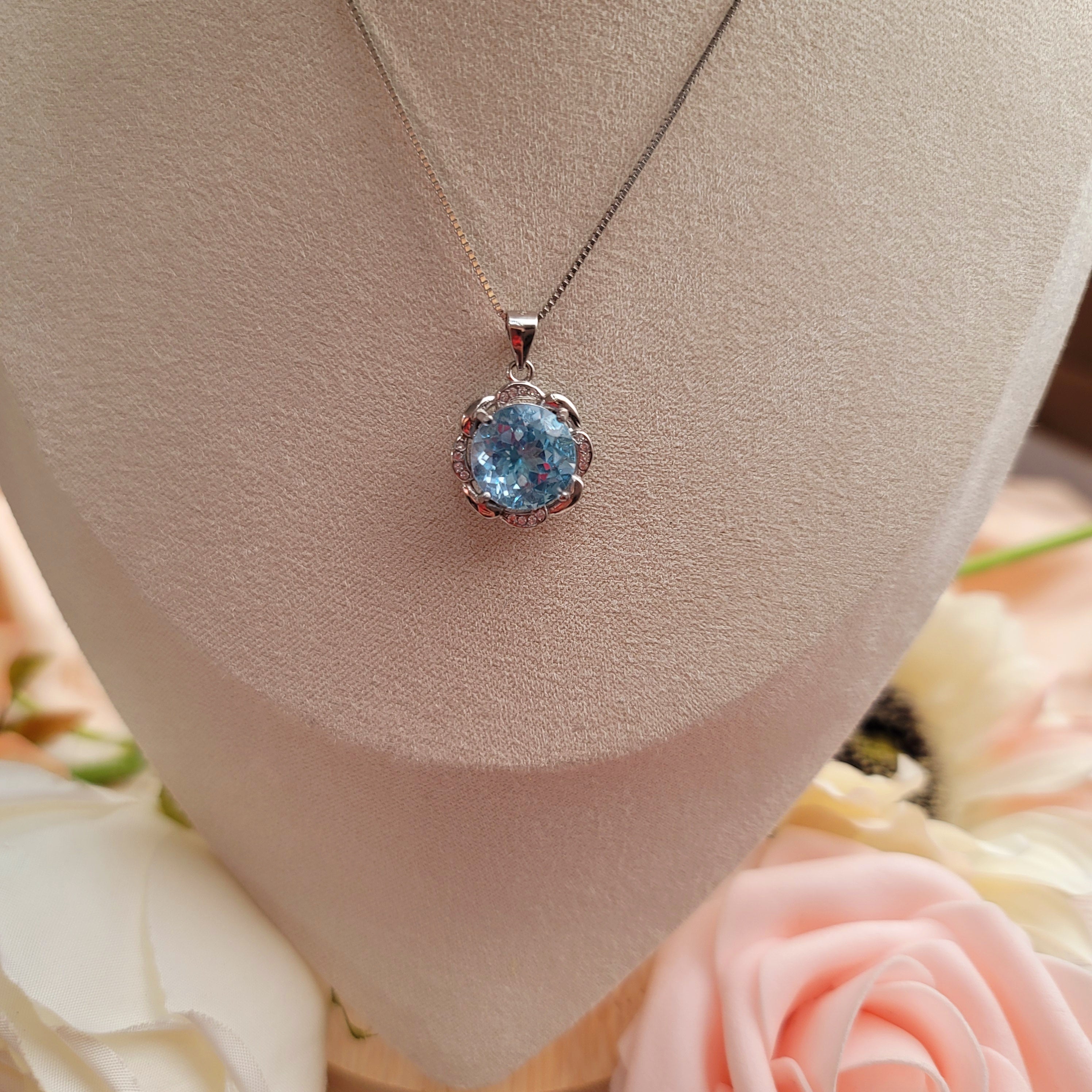 Blue Topaz Magestic Pendant for Awareness, Communication and Opportunities