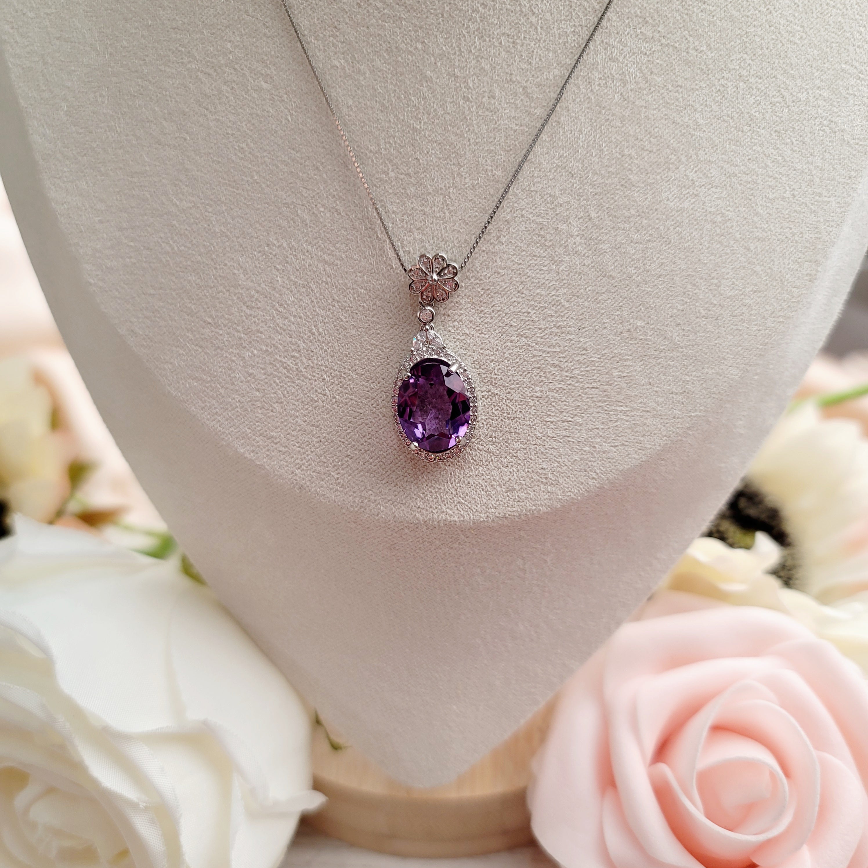 Amethyst Goddess Antique Necklace for Intuition and Protection