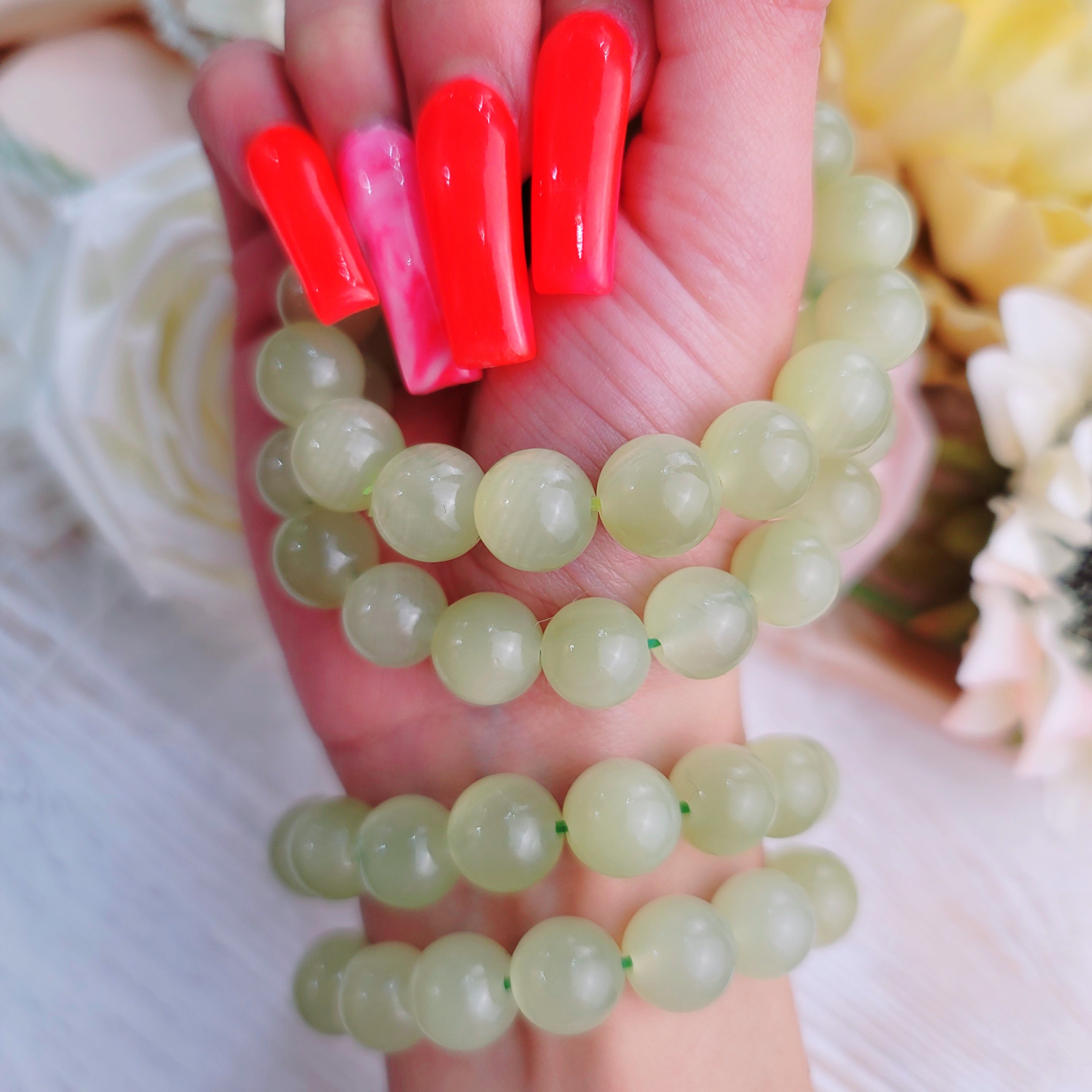 Green Calcite Bracelet for Emotional Balance & Prosperity