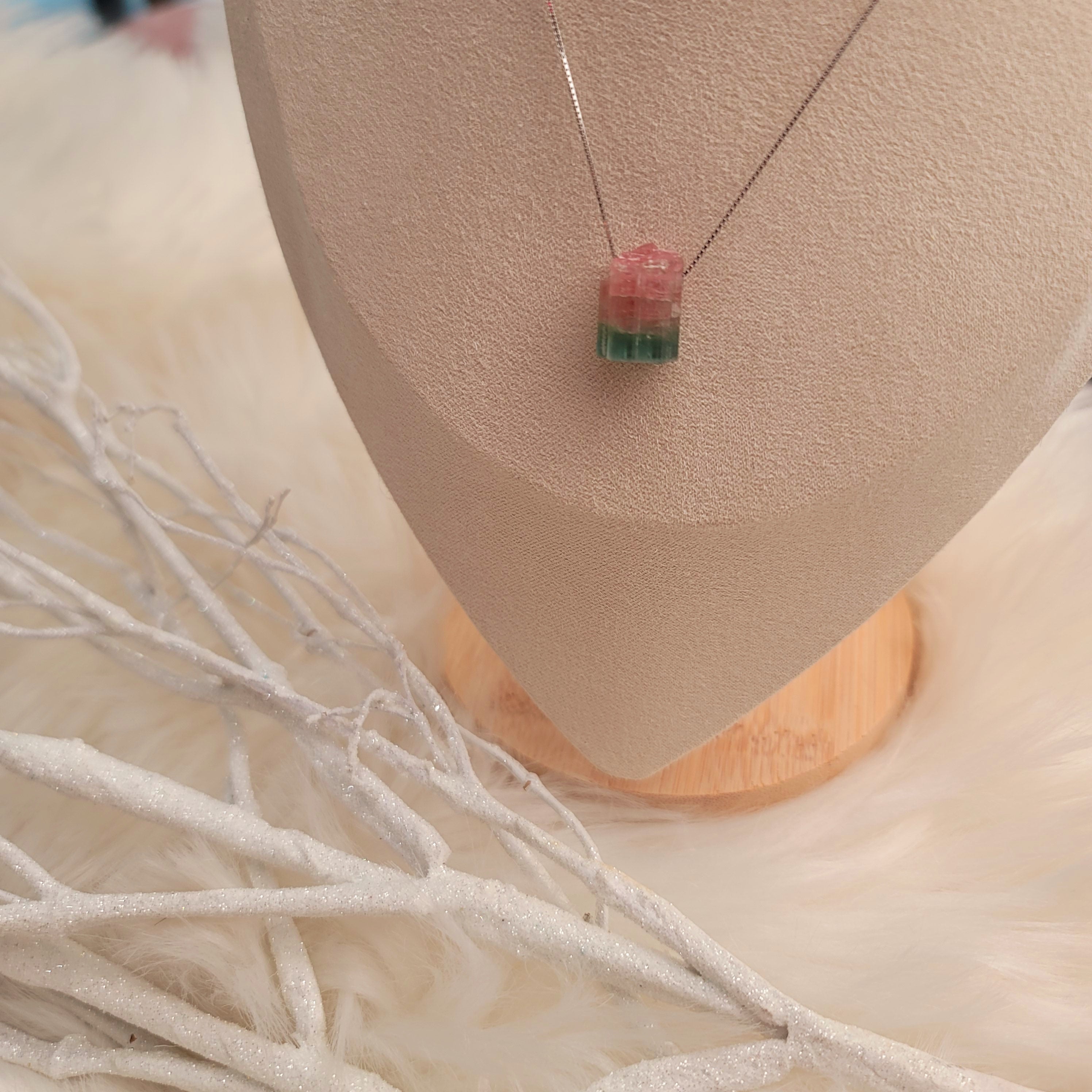 Cotton Candy Tourmaline Pendant for Emotional Healing, Joy and Manifesting Love