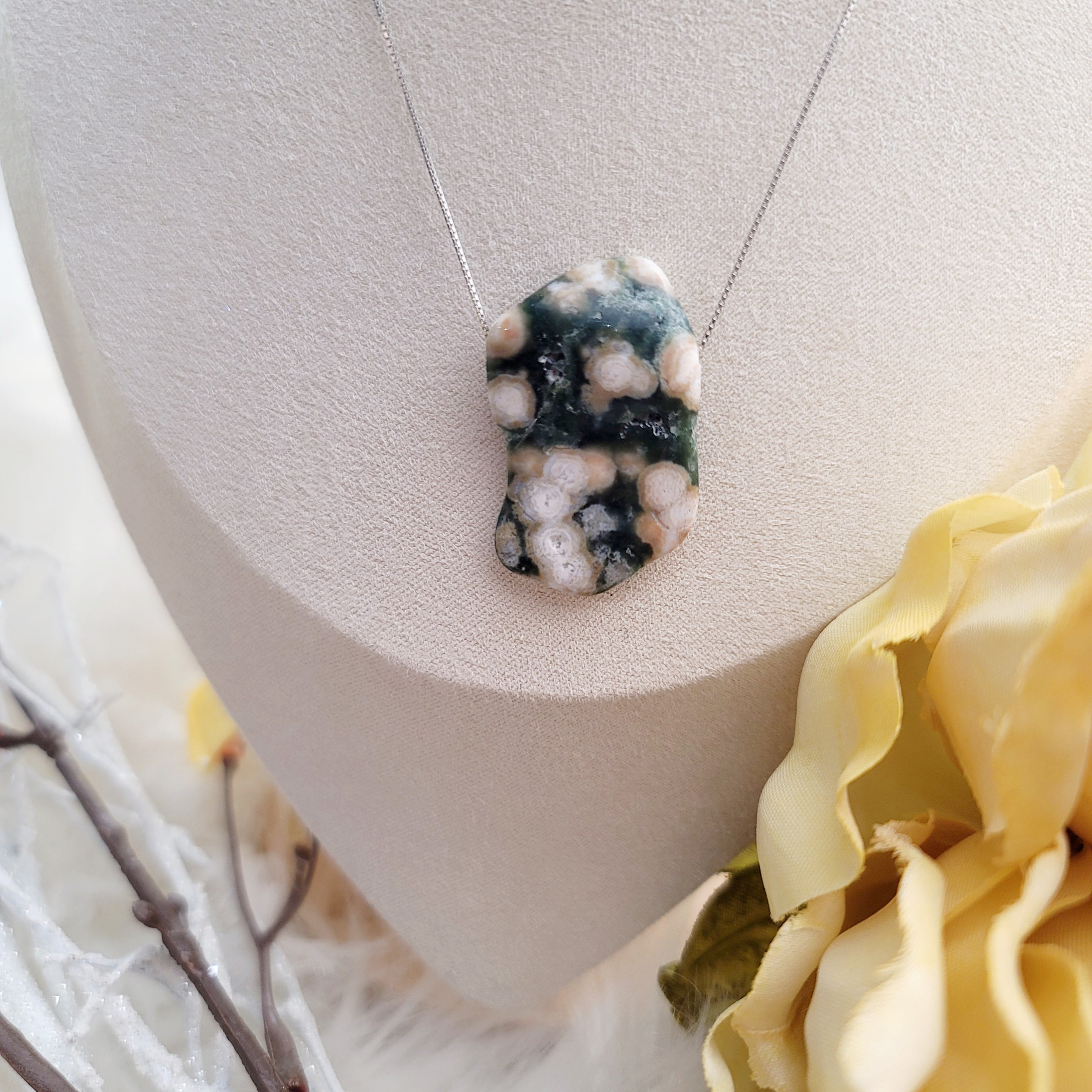 Ocean Jasper Necklace (8th Vein, Extra Grade) for Joy and Peace