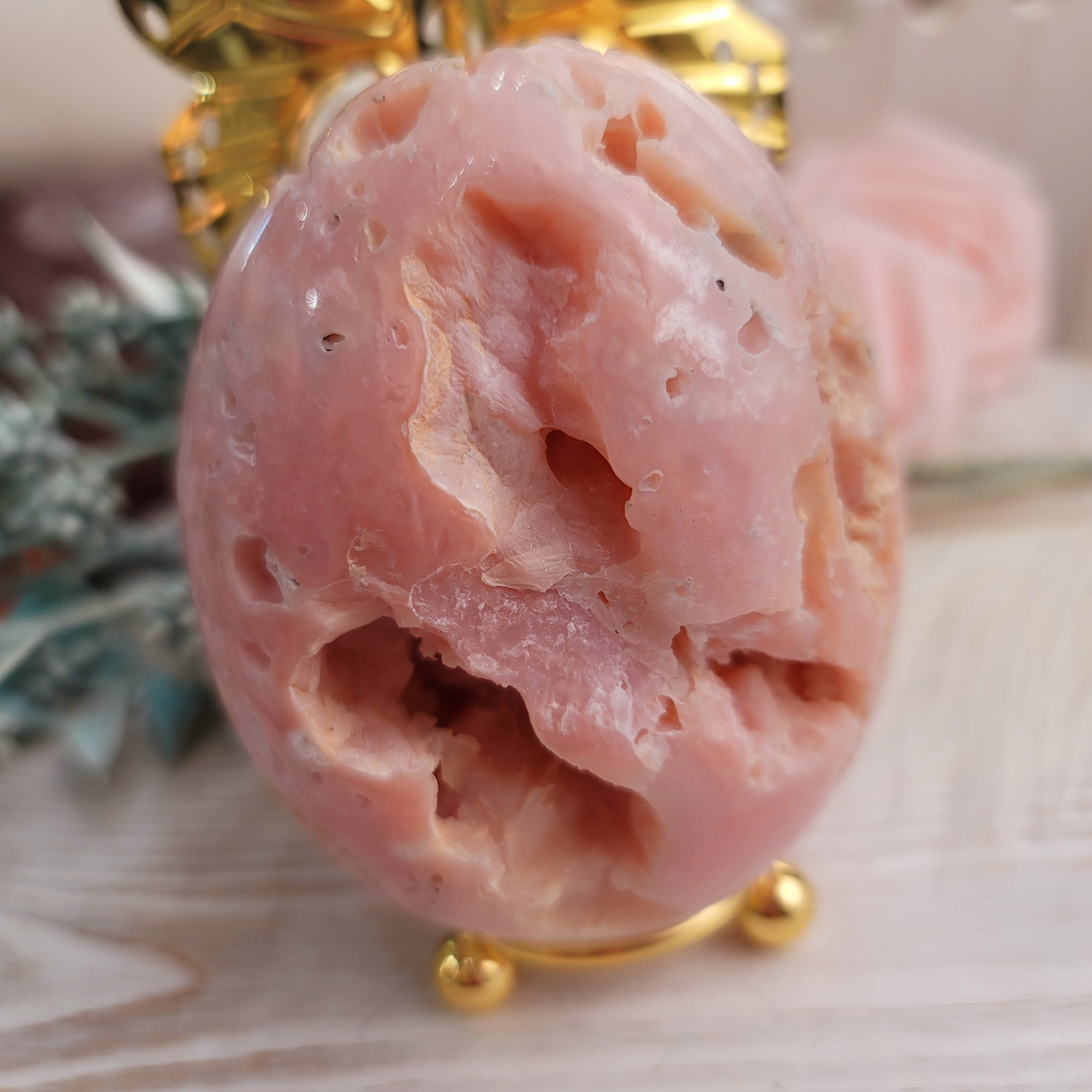 Peruvian Pink Opal Sphere for Love, Romance & Tranquility