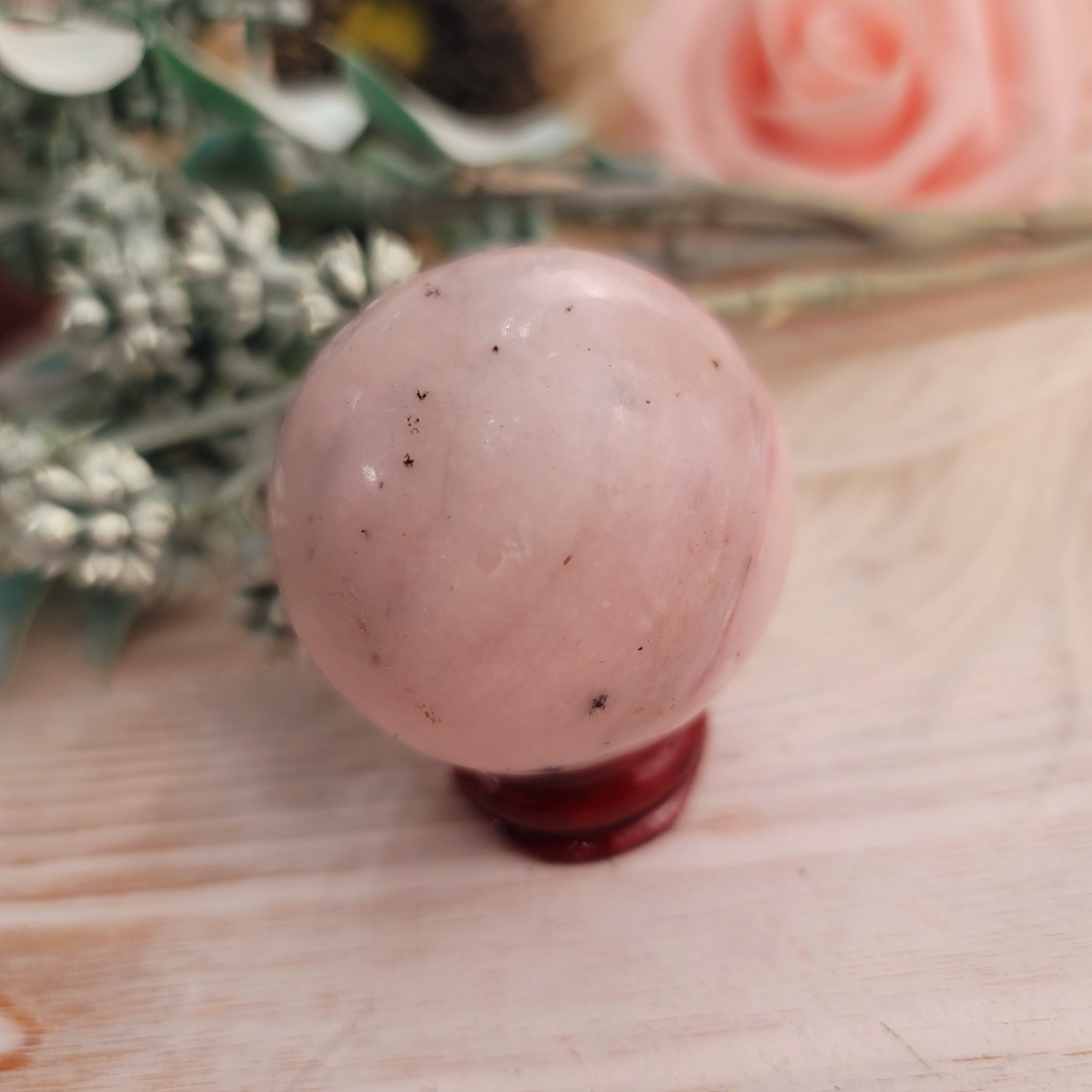 Peruvian Pink Opal Sphere for Love, Romance & Tranquility