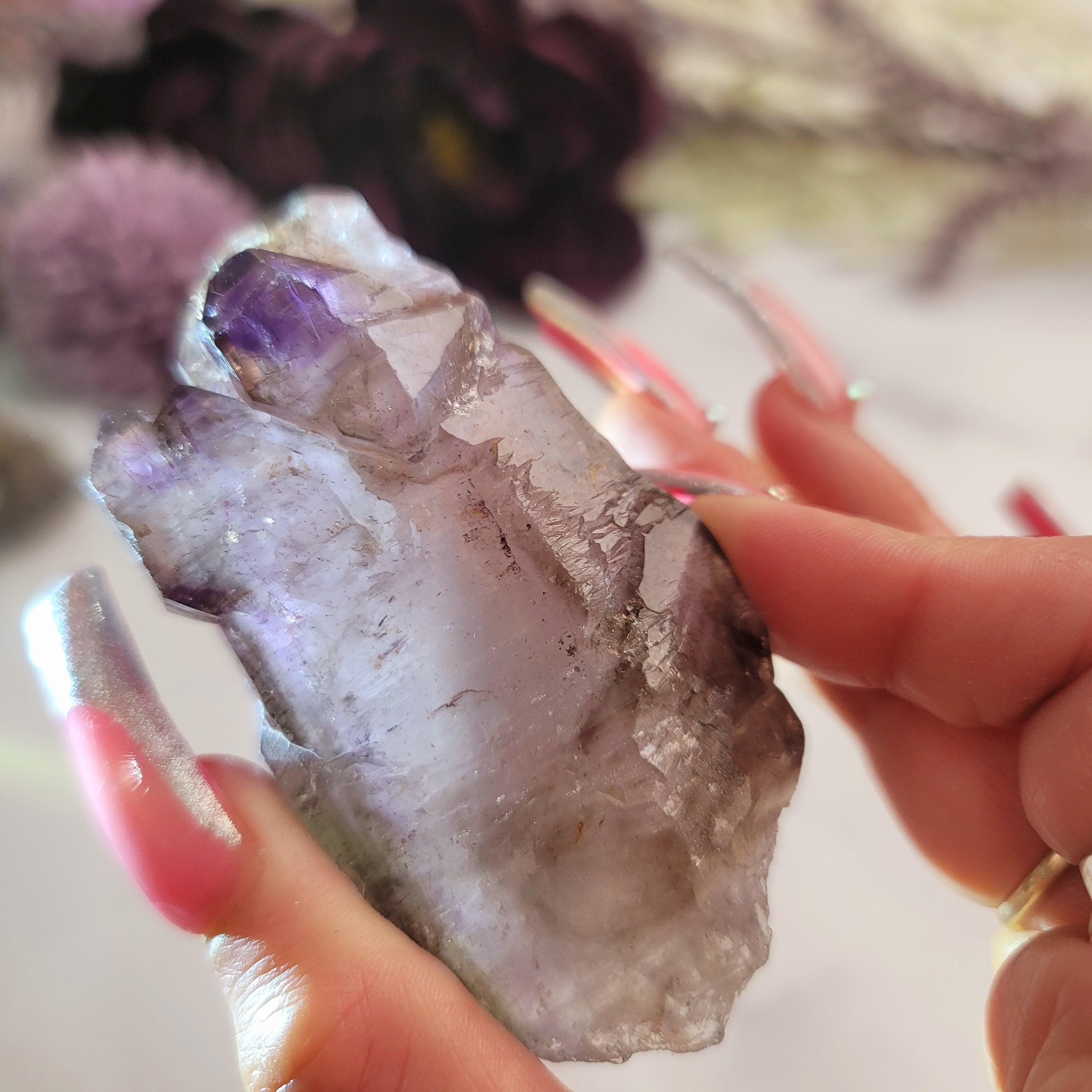 Smokey Amethyst Scepter with Lepidocrocite Inclusions for Intuition, Connection with the Divine and Past Life Recall