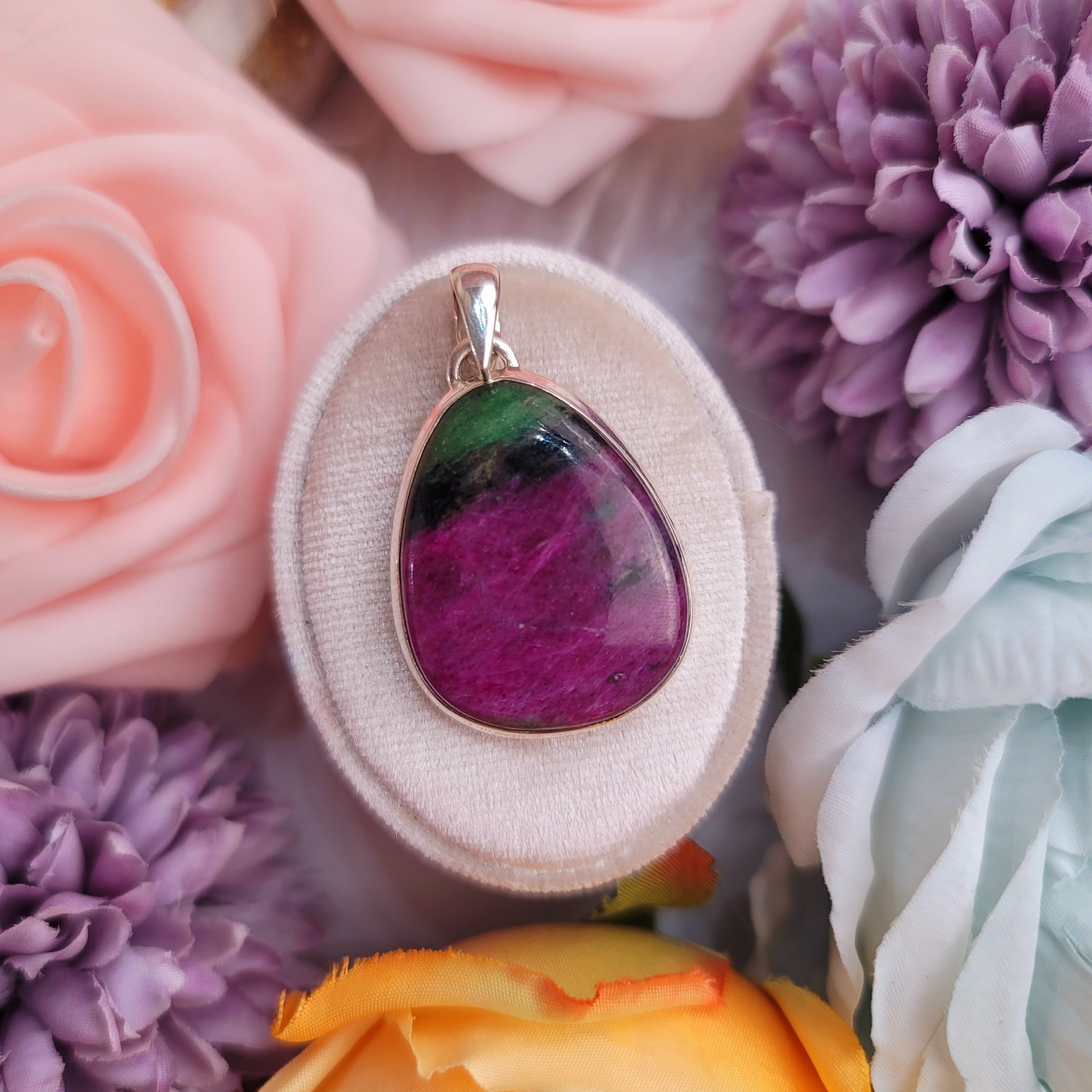 Ruby Zoisite Pendant for Abundance, Courage and Passion