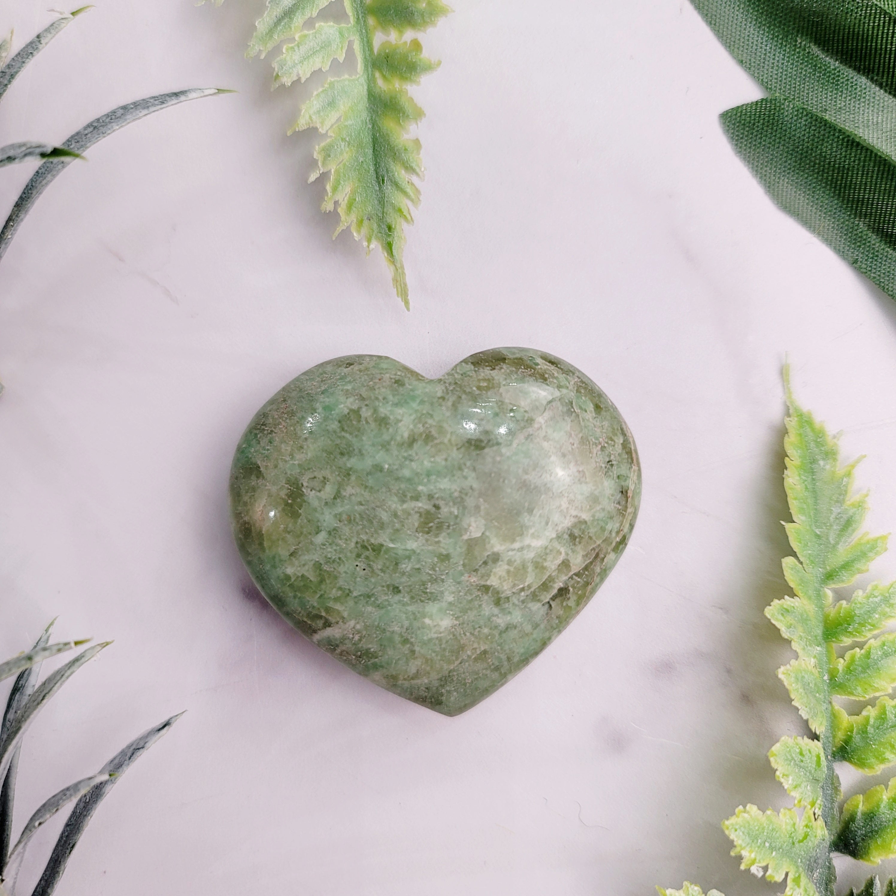 Grossular Green Garnet Heart for Detoxifying the Body