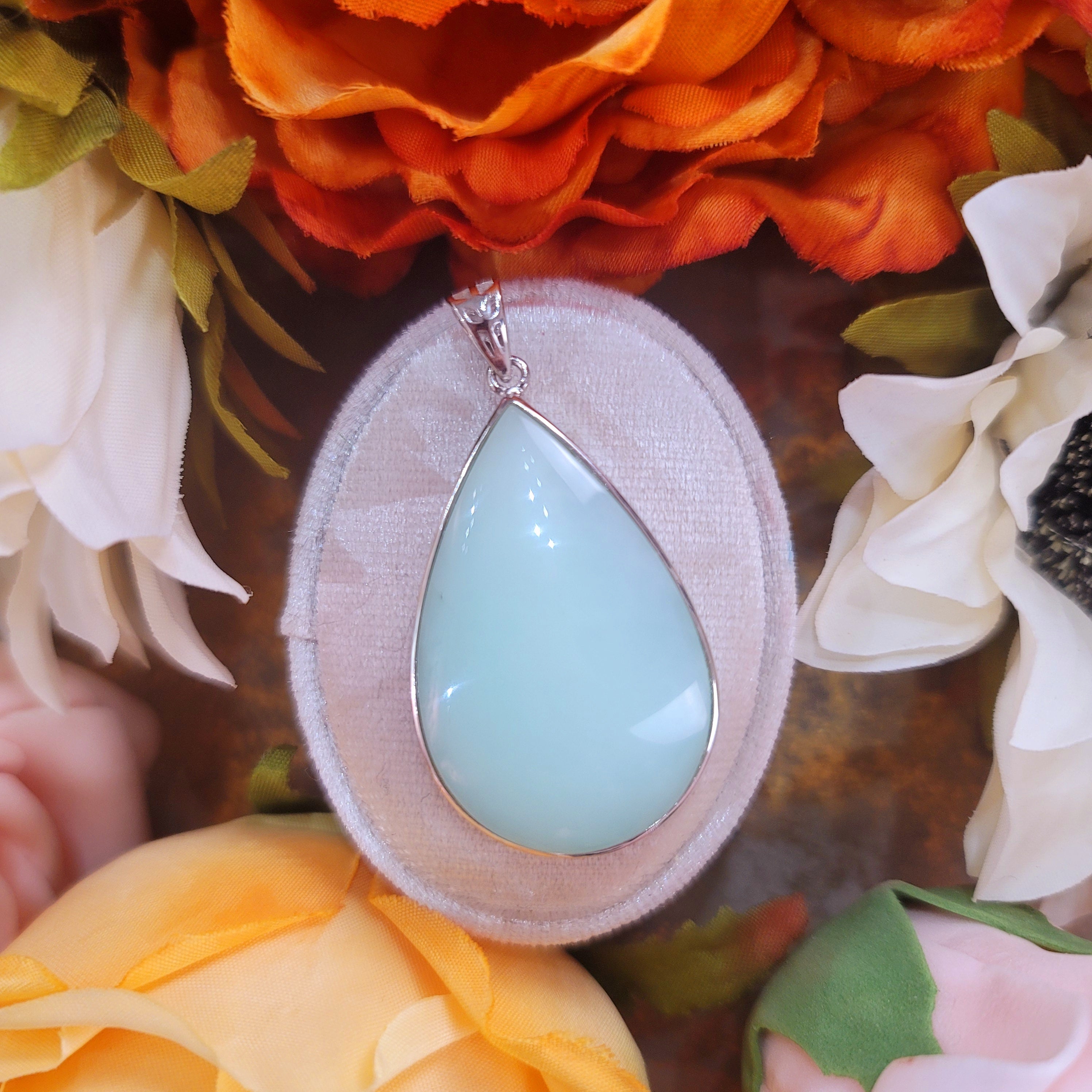 Chrysoprase Pendant .925 Silver for Heart Healing, Growth & Rebirth