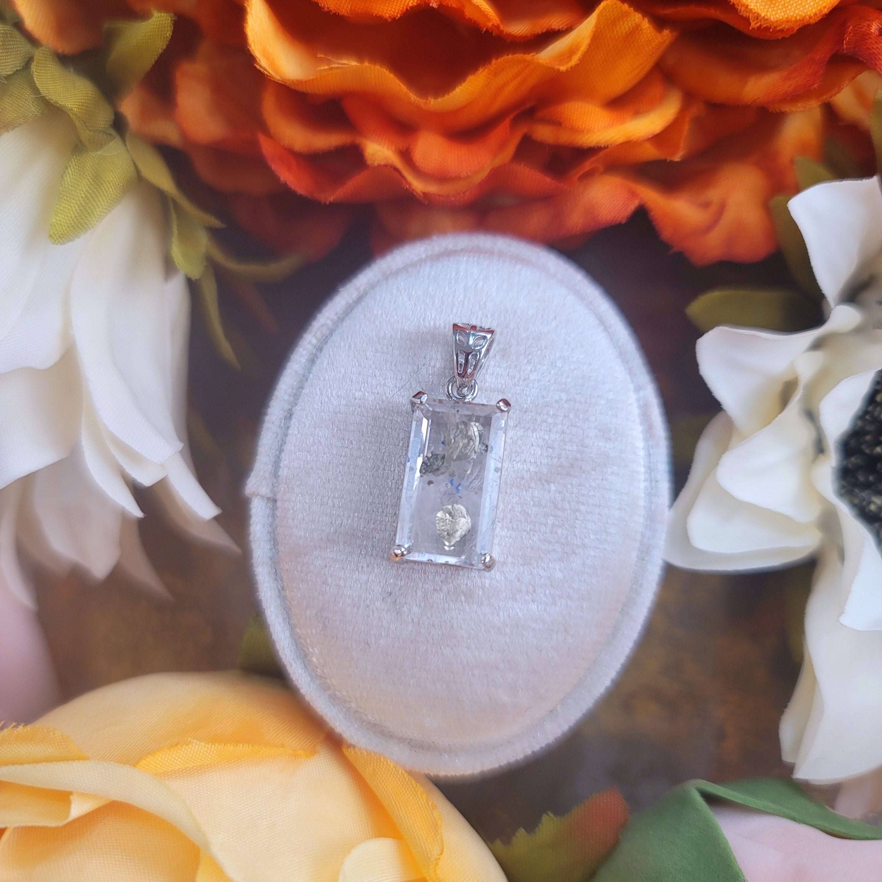 Pyrite in Quartz Pendant (Extremely Rare) for Good Luck and Prosperity