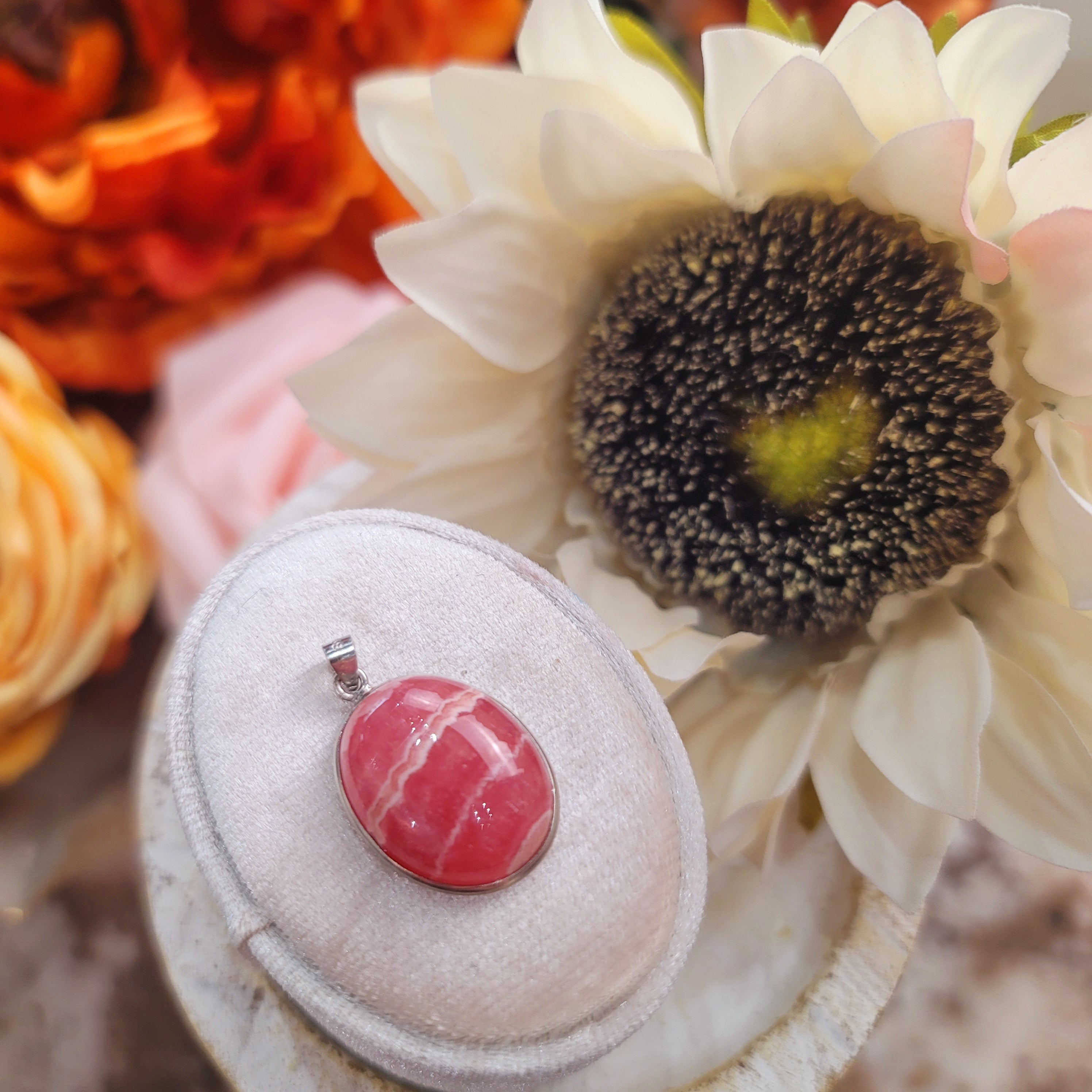 Rhodochrosite Pendant (High Quality) for Emotional and Trauma Healing