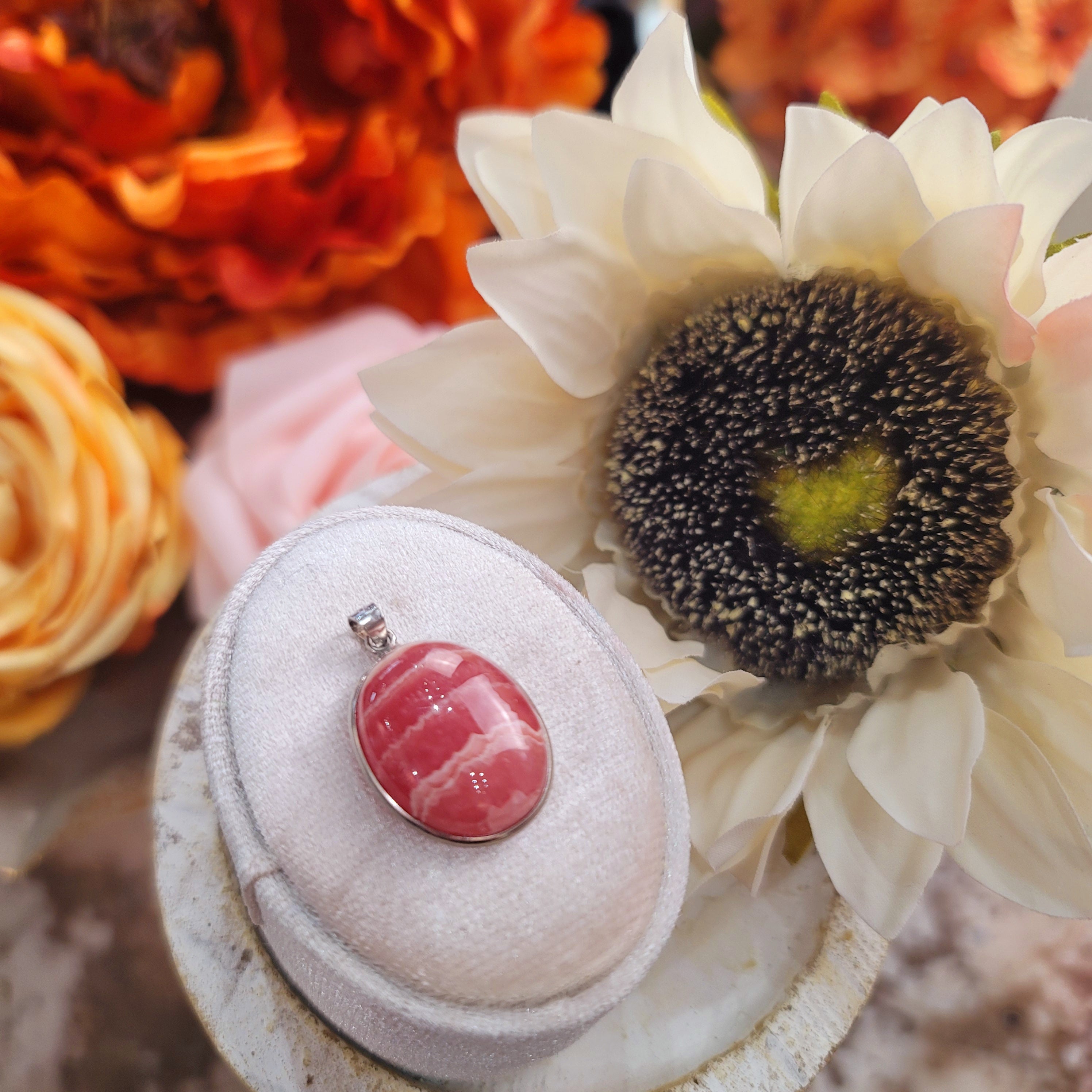 Rhodochrosite Pendant (High Quality) for Emotional and Trauma Healing