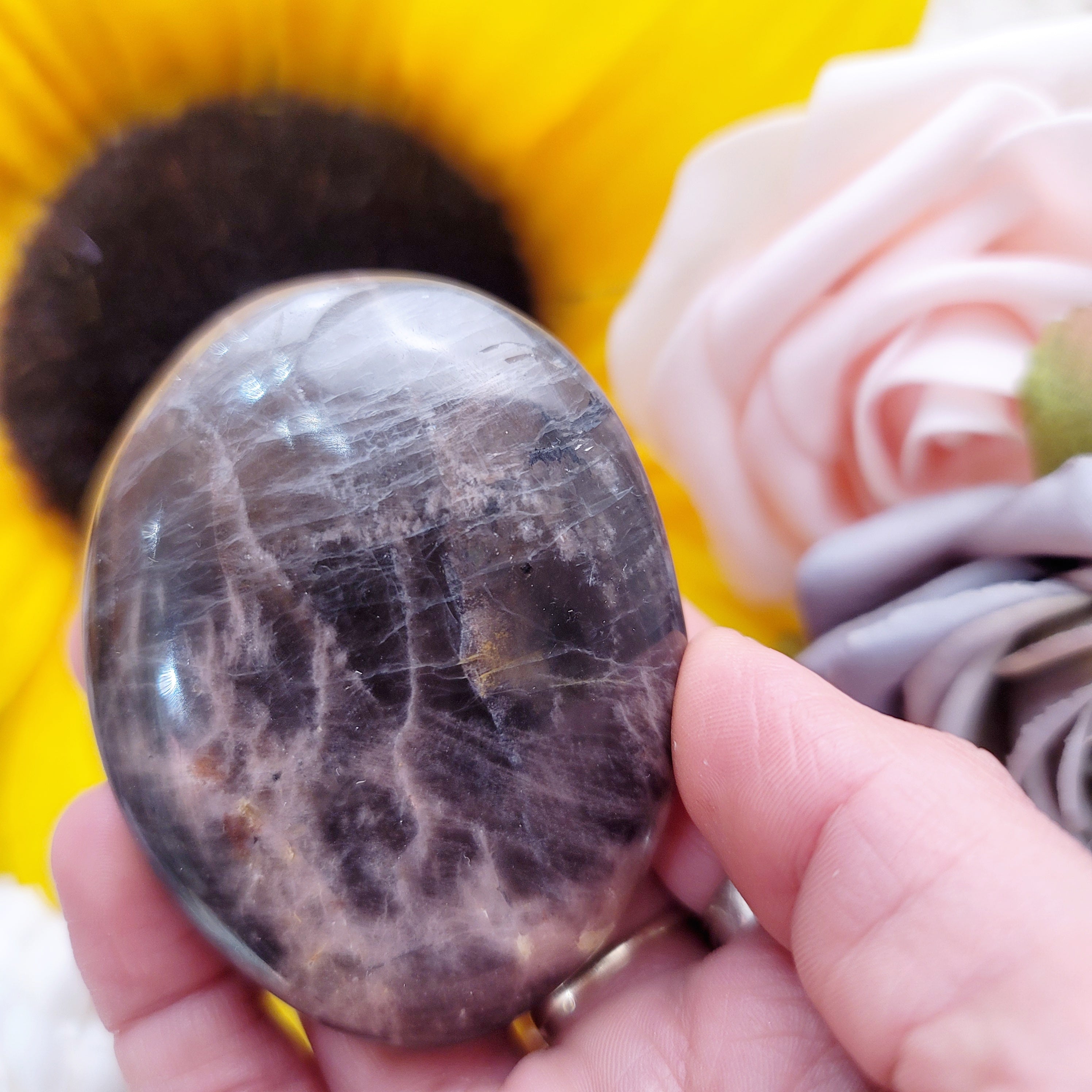 Black Moonstone Palm for New Beginnings and Protection