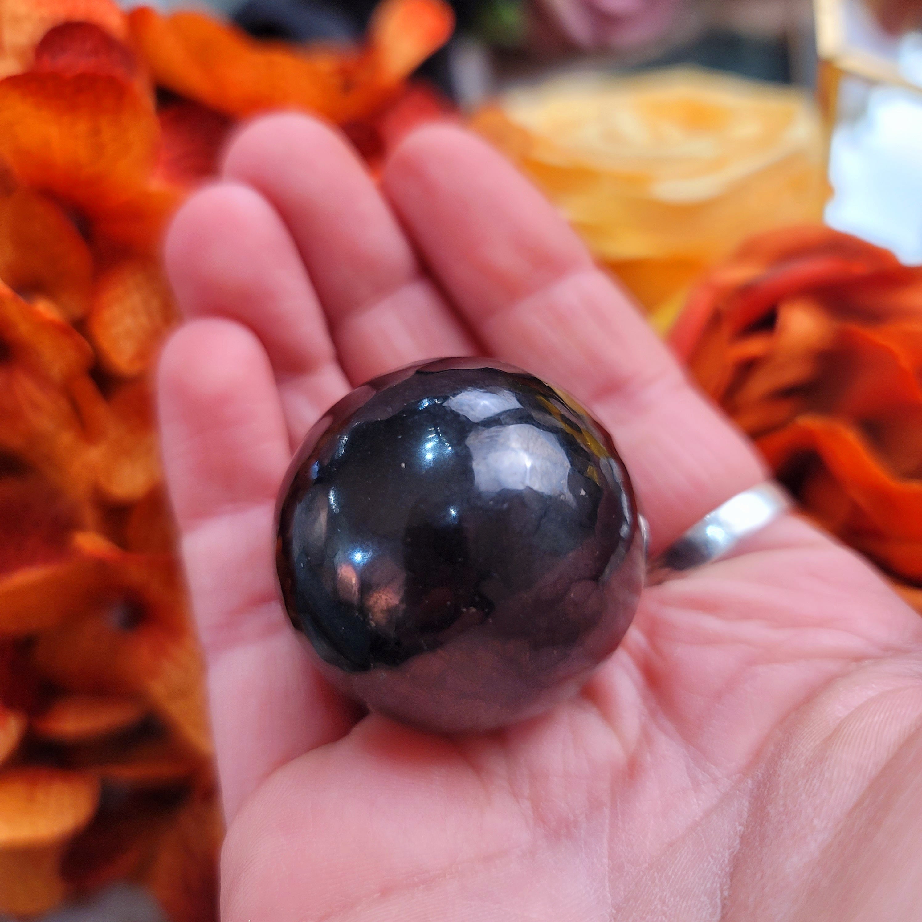 Shungite Sphere for Balance, Cleansing and Healing