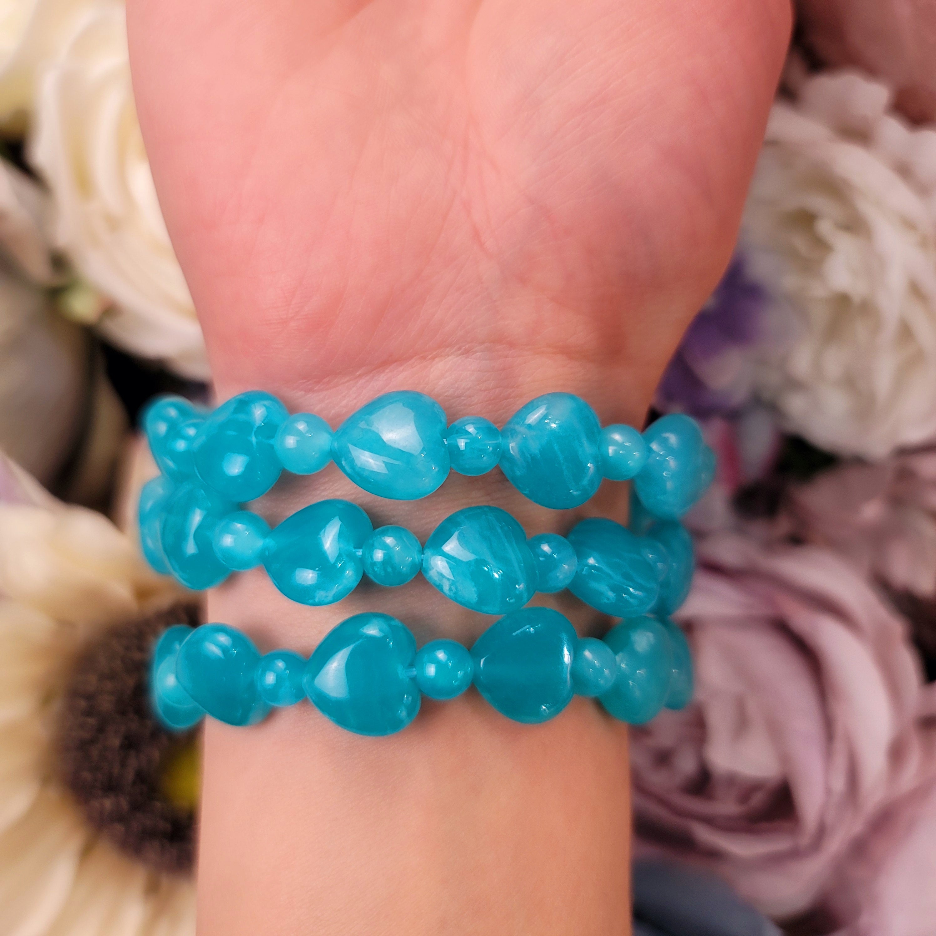 Amazonite Heart Bracelet (Gemmy, High Quality) for Speaking Your Truth