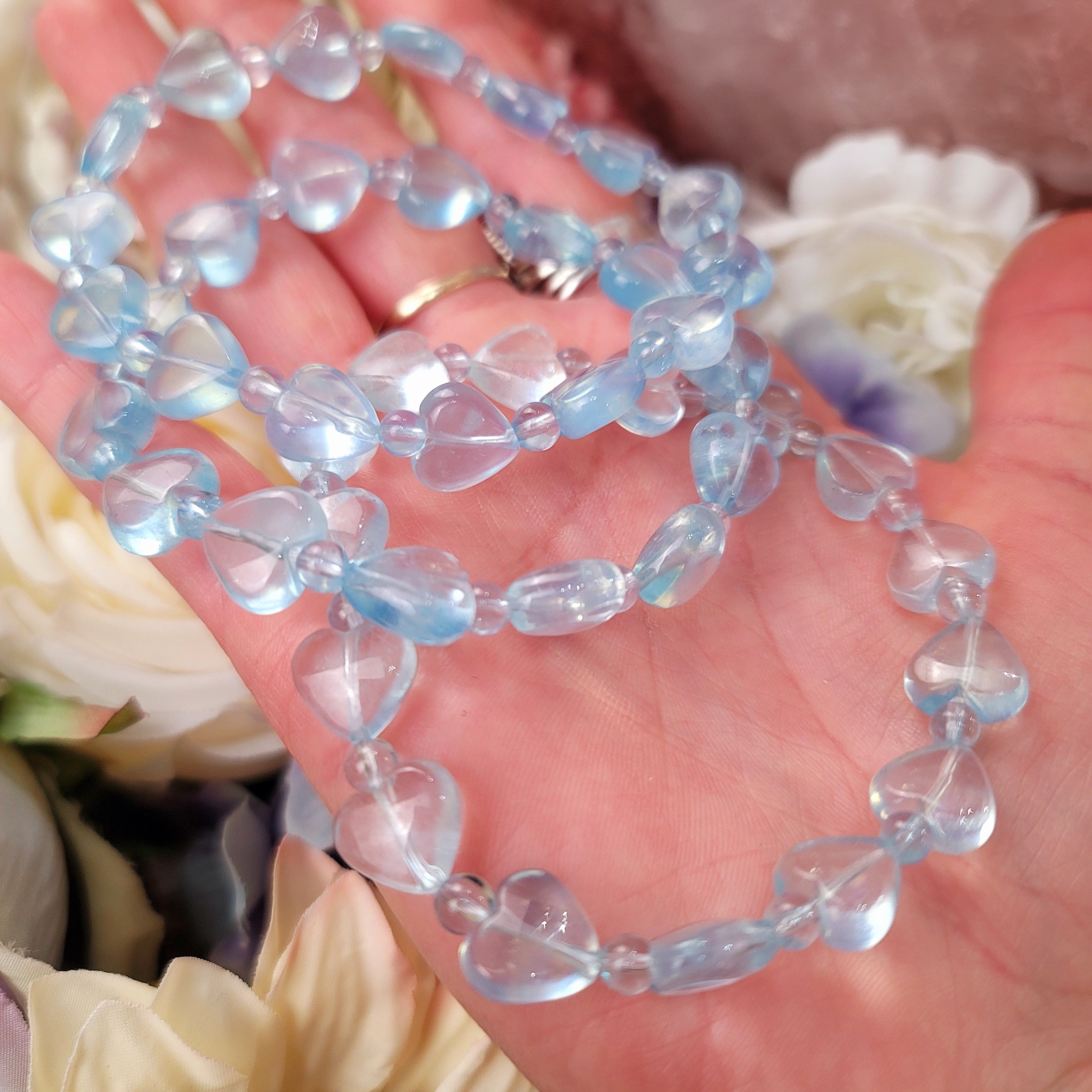 Aquamarine Heart Bracelet for Calm Communication and Tranquility
