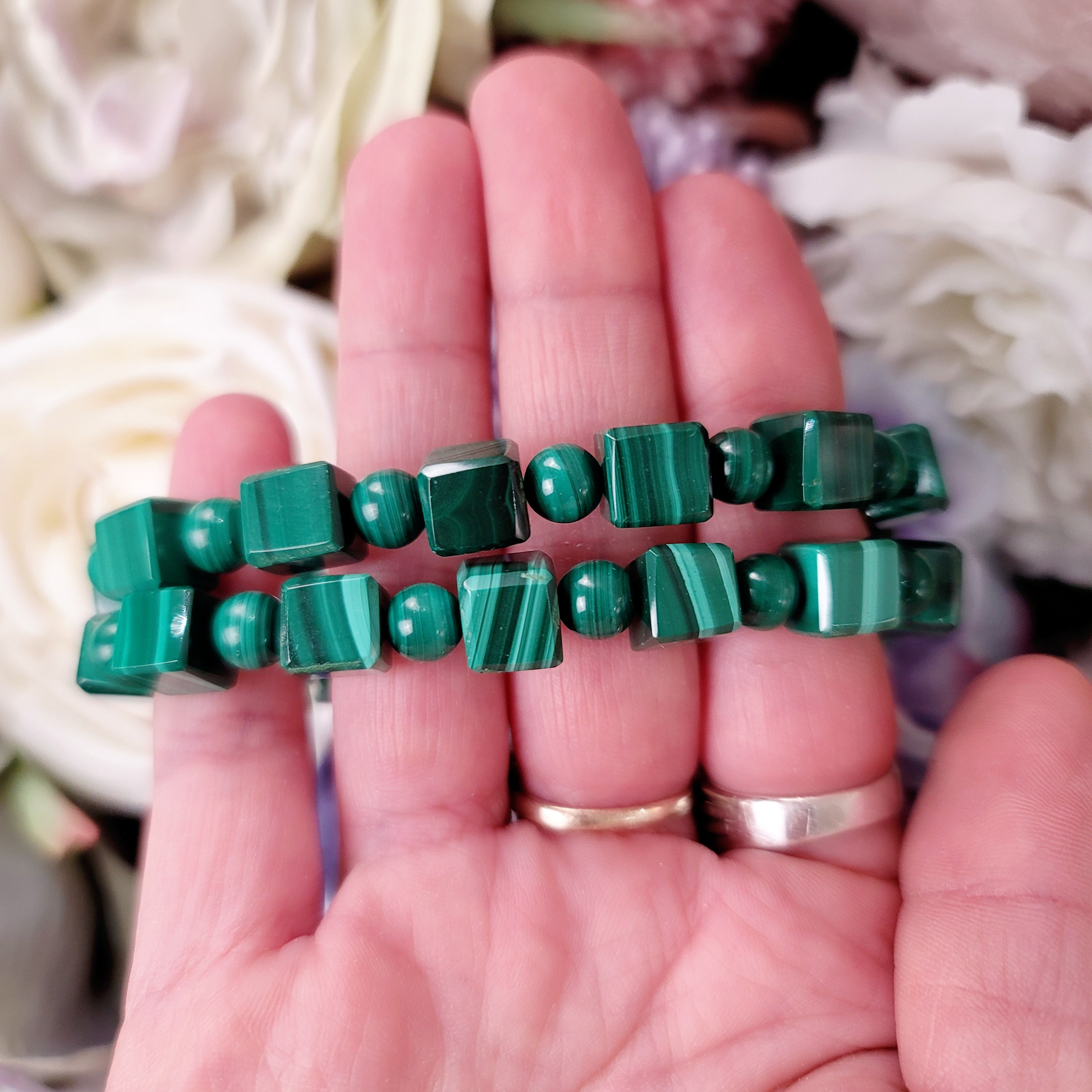 Malachite Cube Bracelet (High Quality) for Abundance, Protection and Transformation