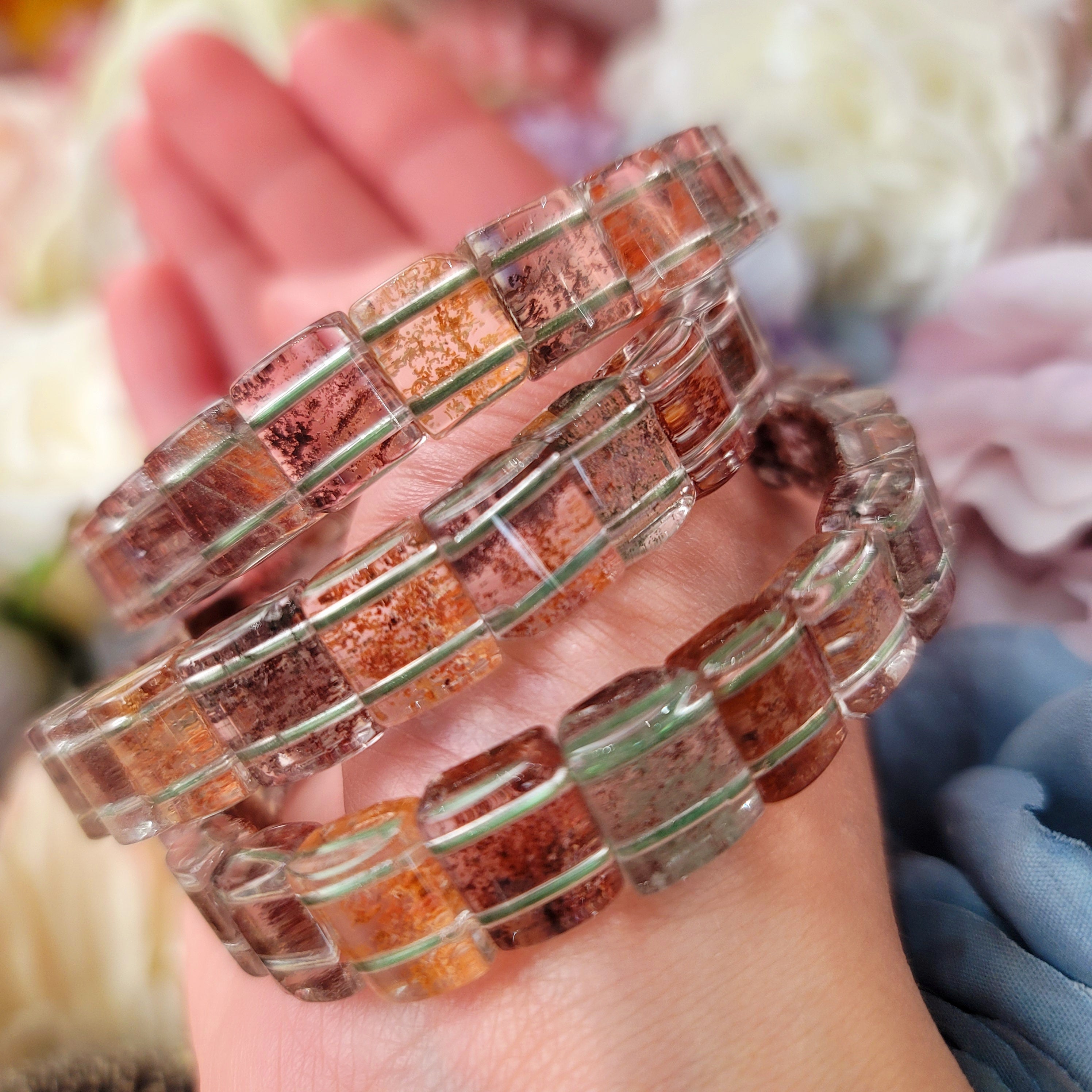 Garden Quartz Stretchy Bangle Bracelet for Insight, Meditation & Shamanic Journey