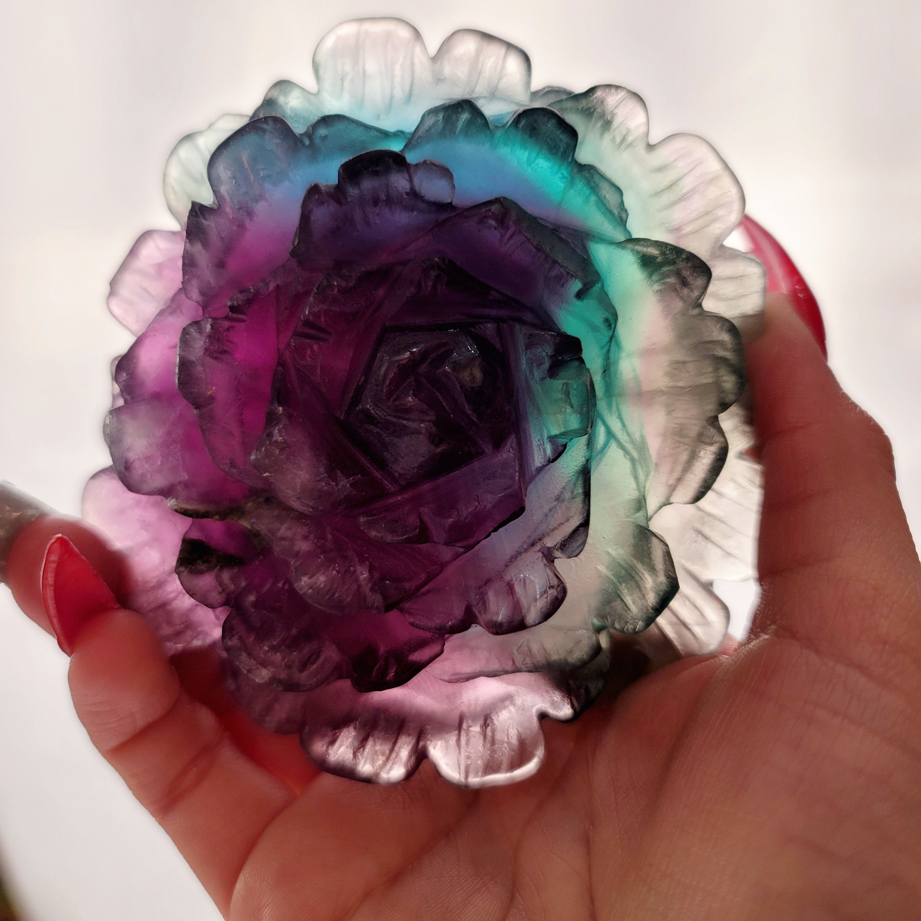 Fluorite Beautiful Rose For Clarity , Memorization , Goddess Confidence
