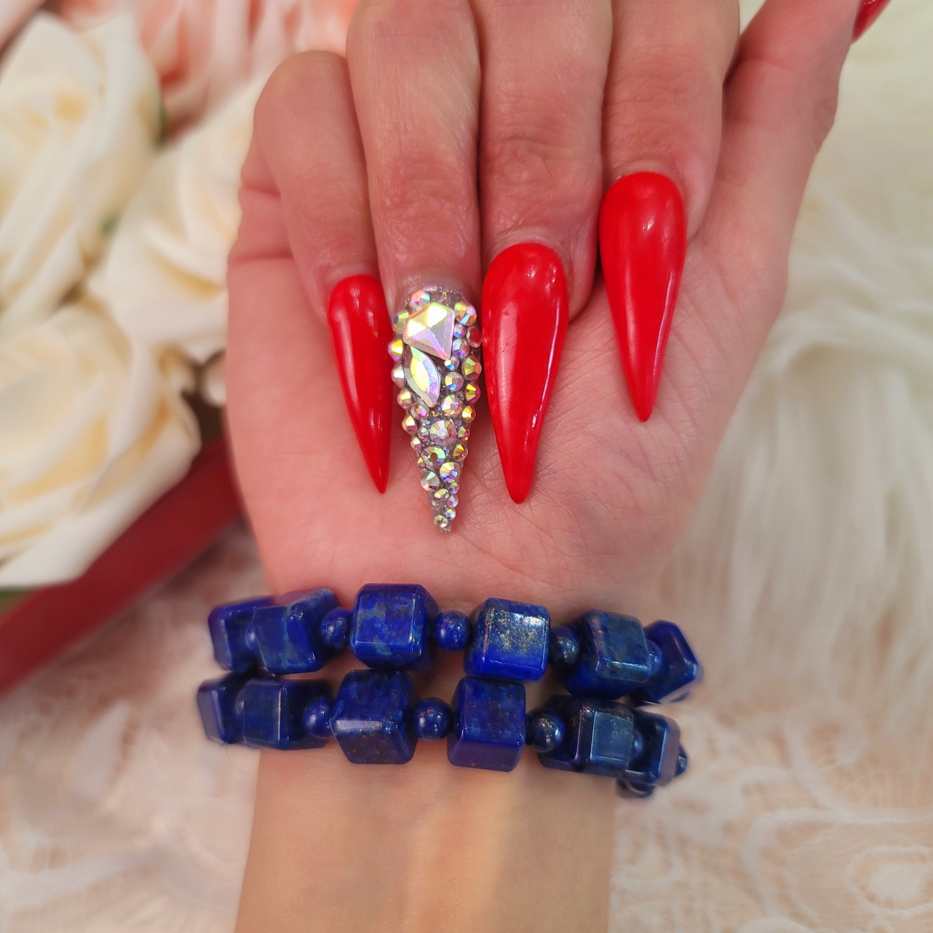 Lapis Lazuli Cube Bracelet for Confidence, Intuition and Power