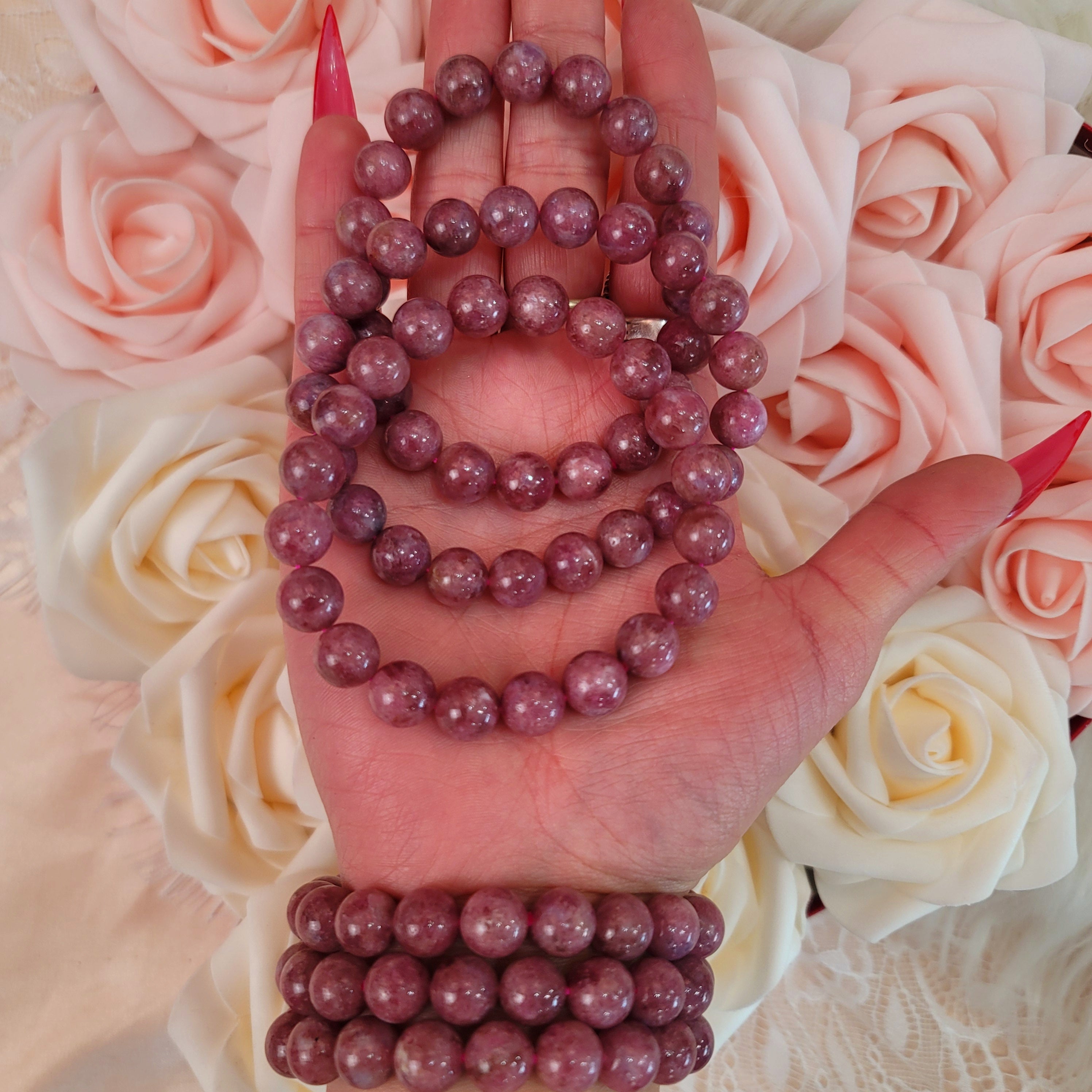 Deep Lavender Rose Quartz Bracelet for Intuitive Decision Making