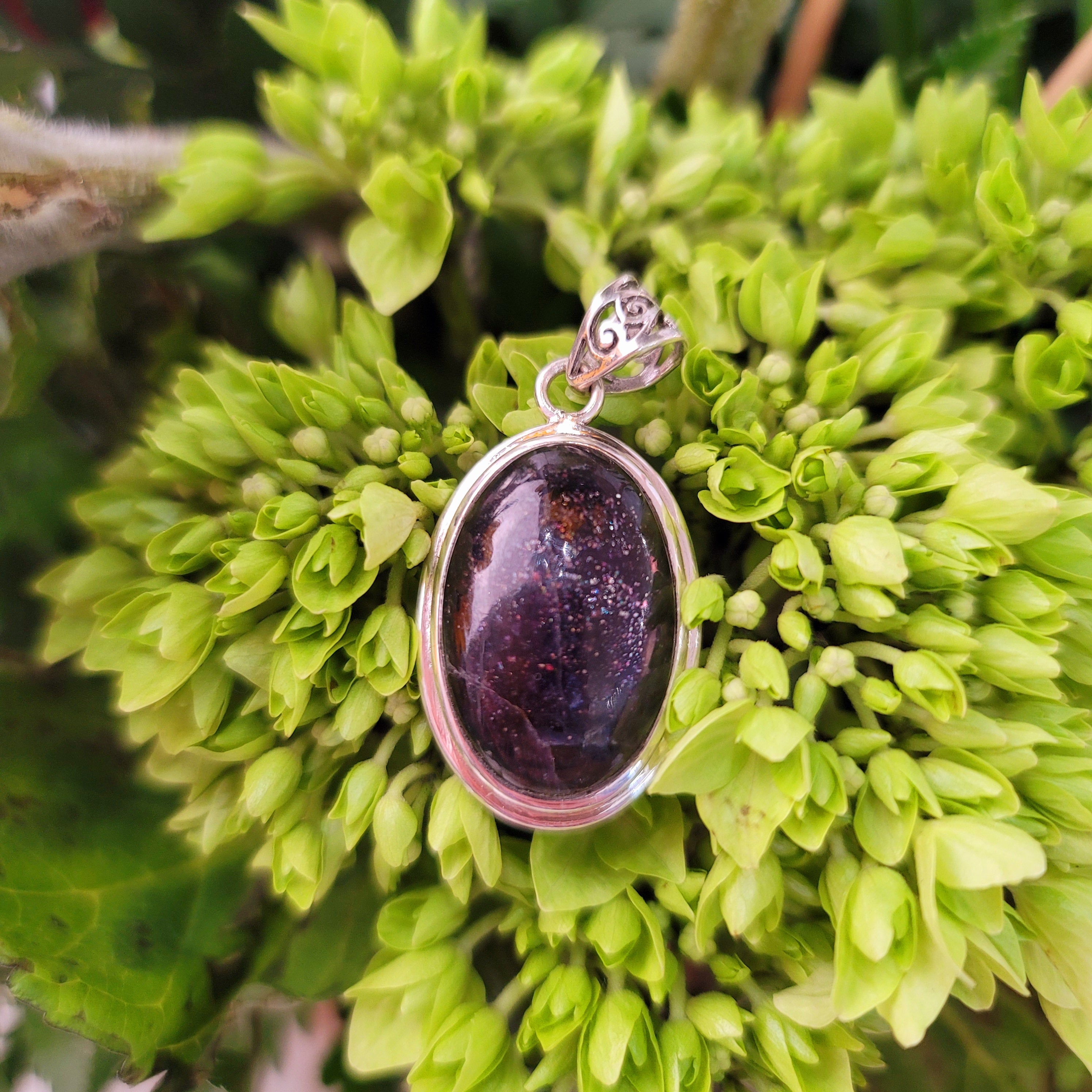 Iolite with Sunstone Pendant for Sharp Intuition & Visions