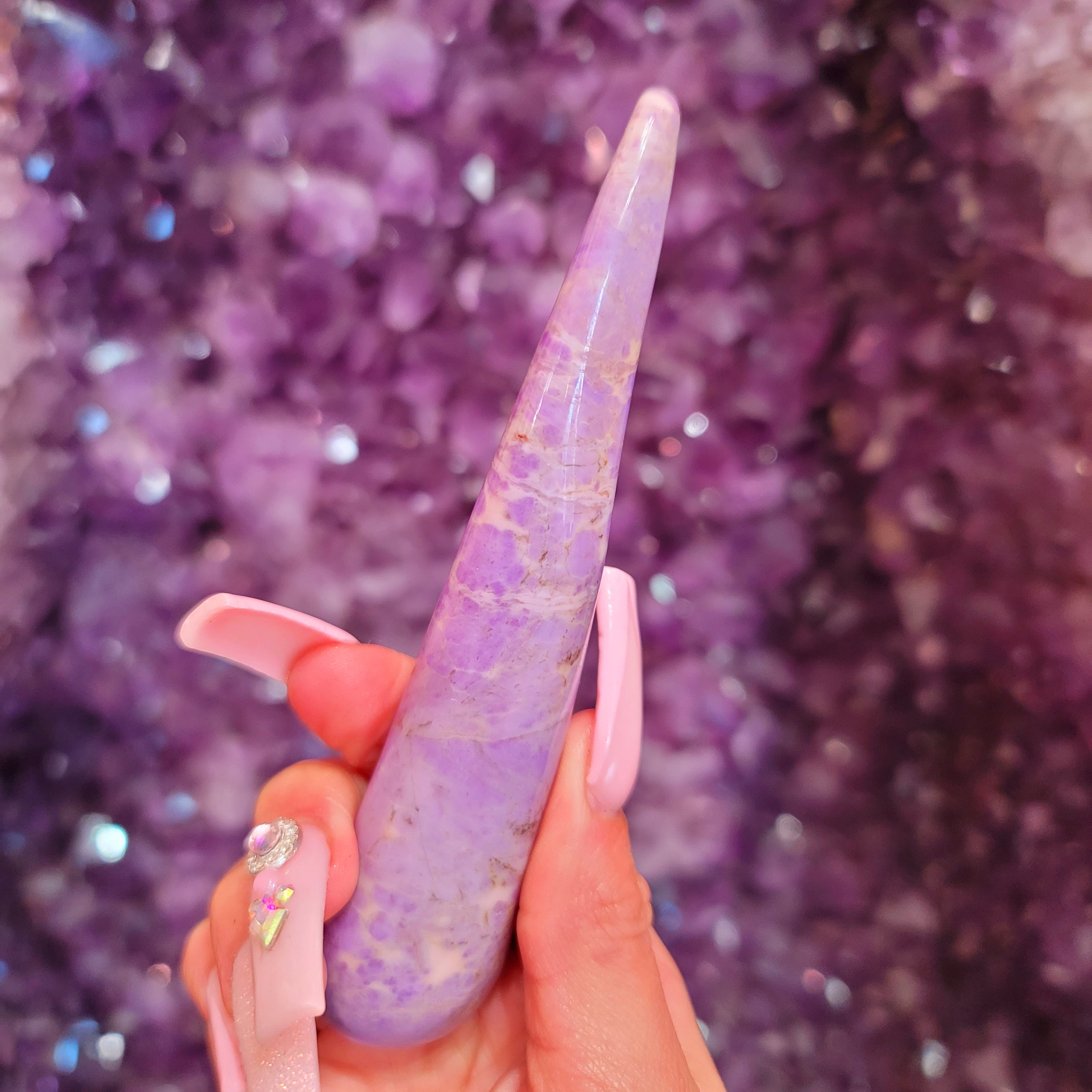 Lavender Jade Wand for Intuition and Uncovering the Hearts True Desires