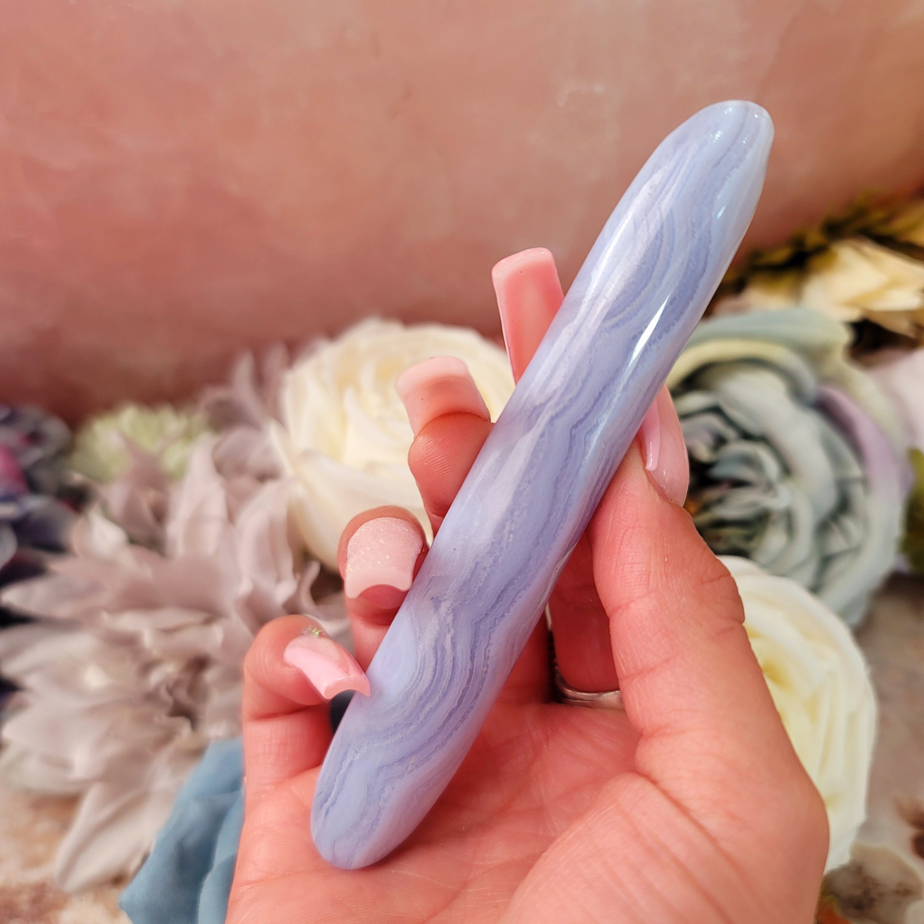 Blue Lace Agate Wand for Confident Communication