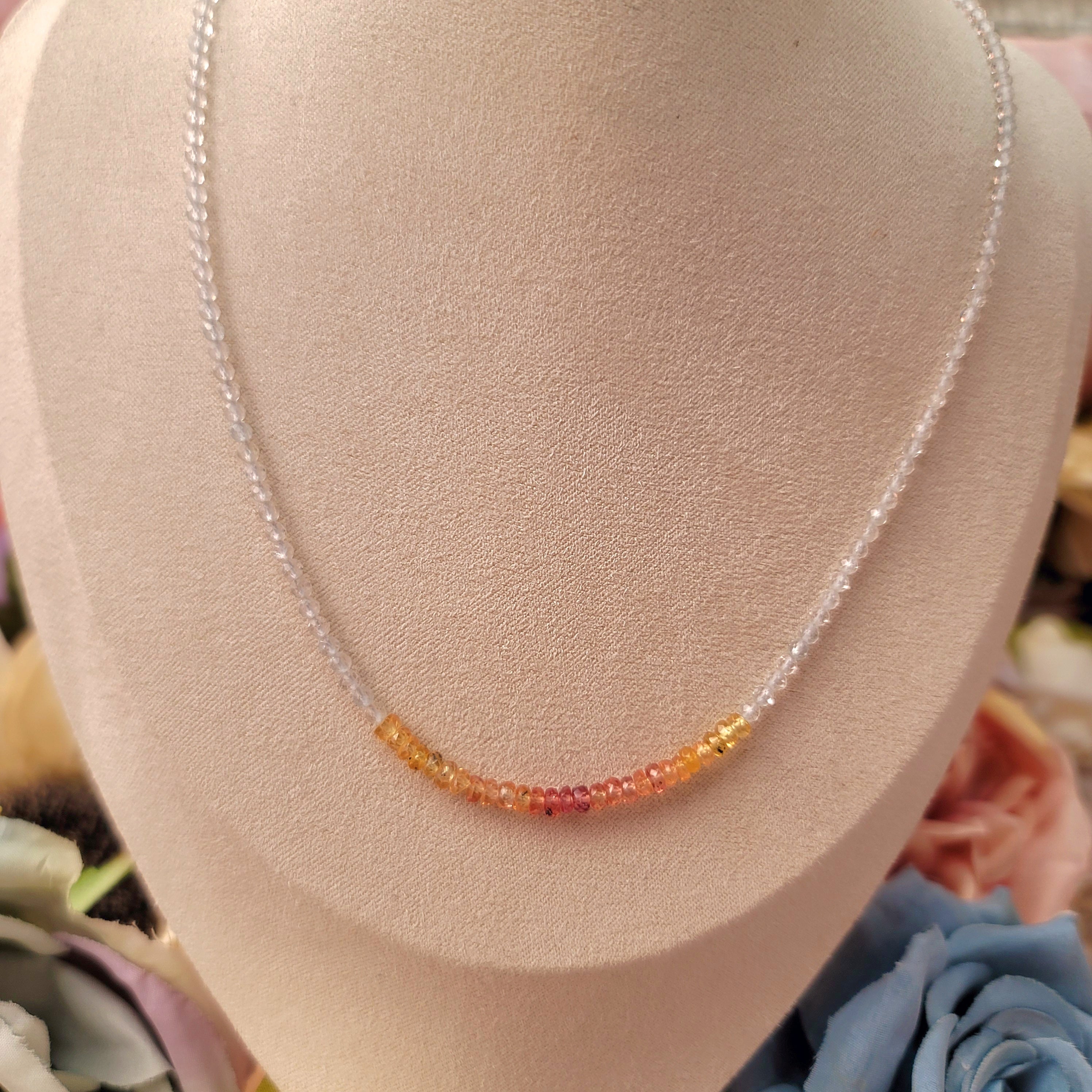 Yellow Sapphire & White Topaz Faceted Necklace