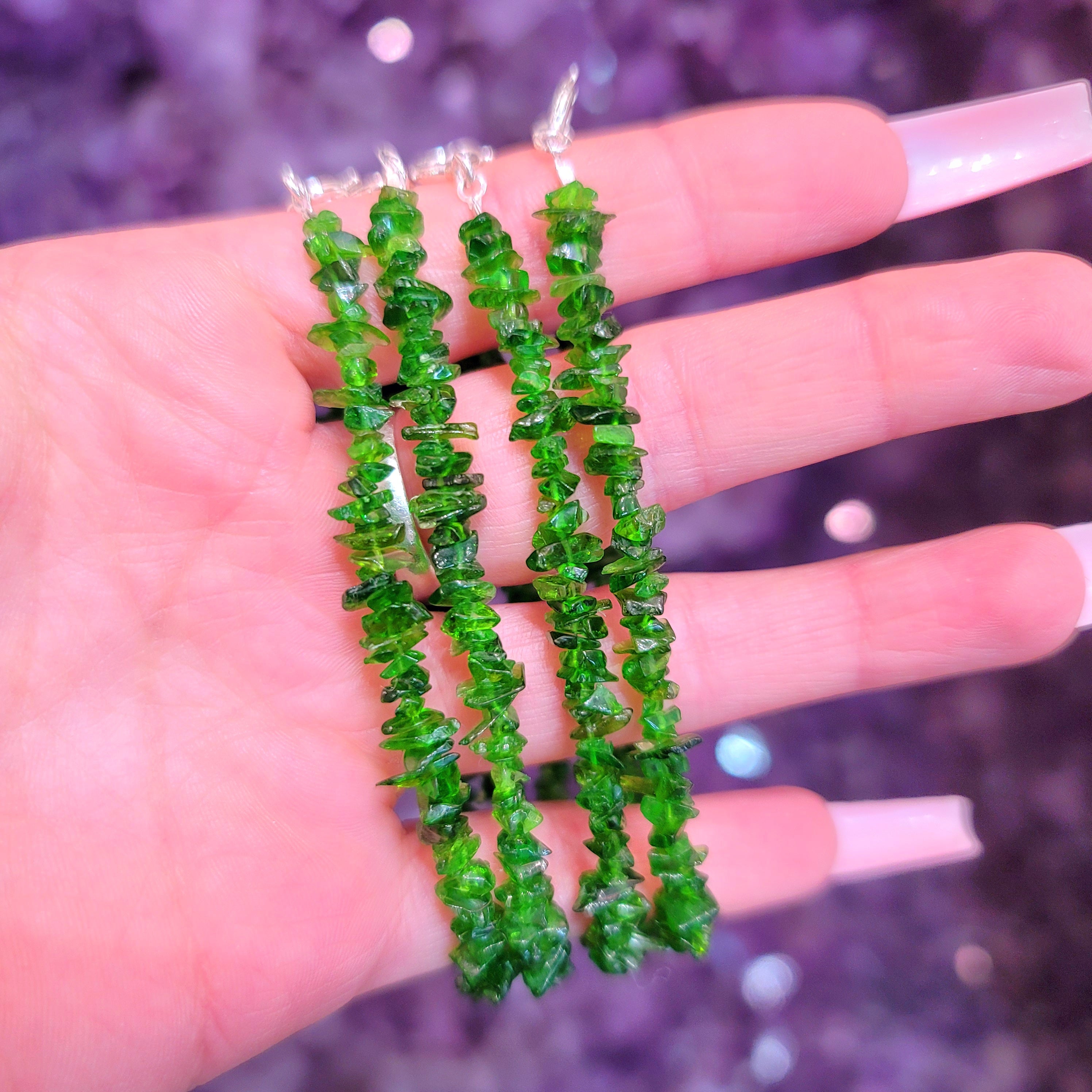 Chrome Diopside Chip Bracelet for Compassion and Forgiveness