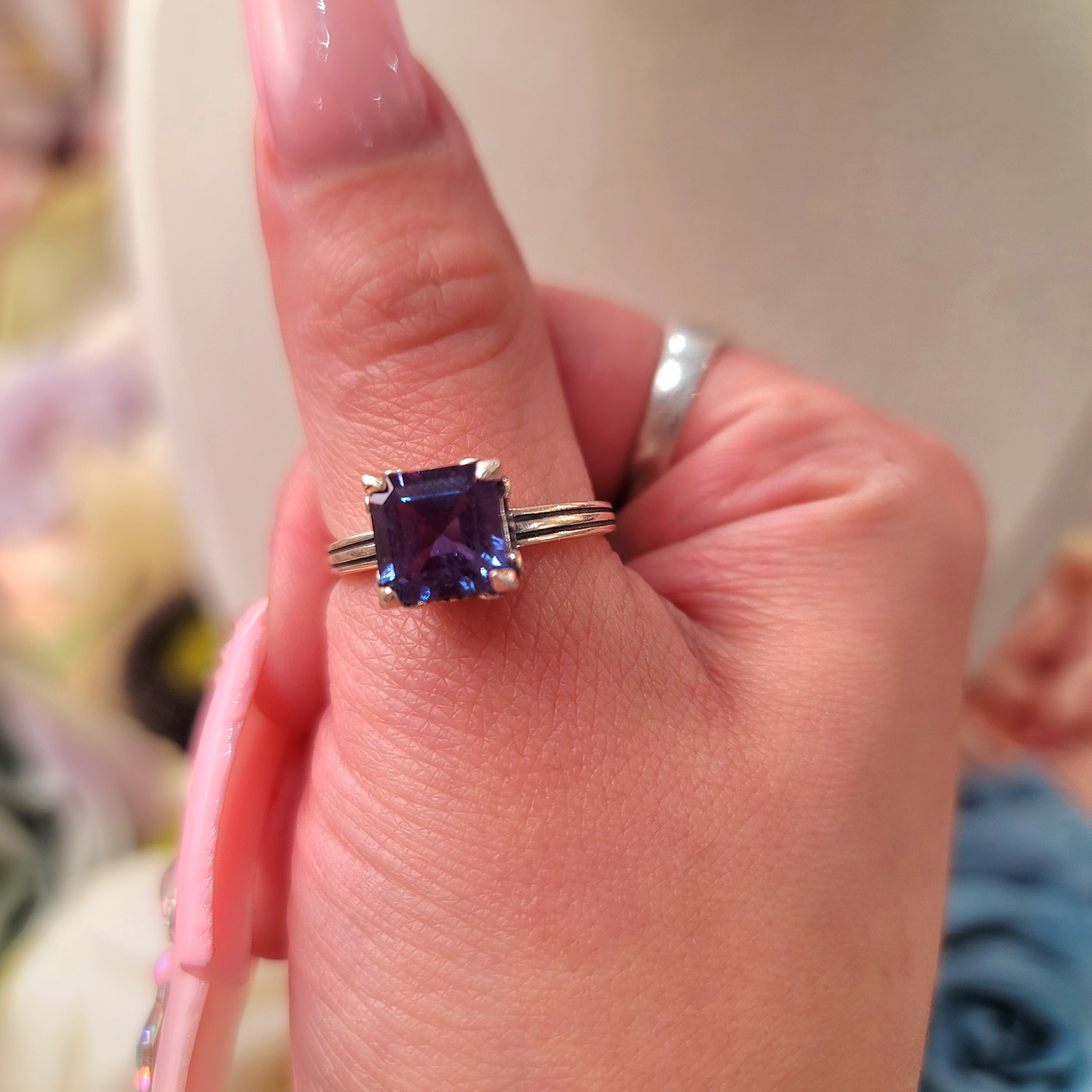 Alexandrite Ring .925 Silver For Self Recovery, Hope and Encouragment