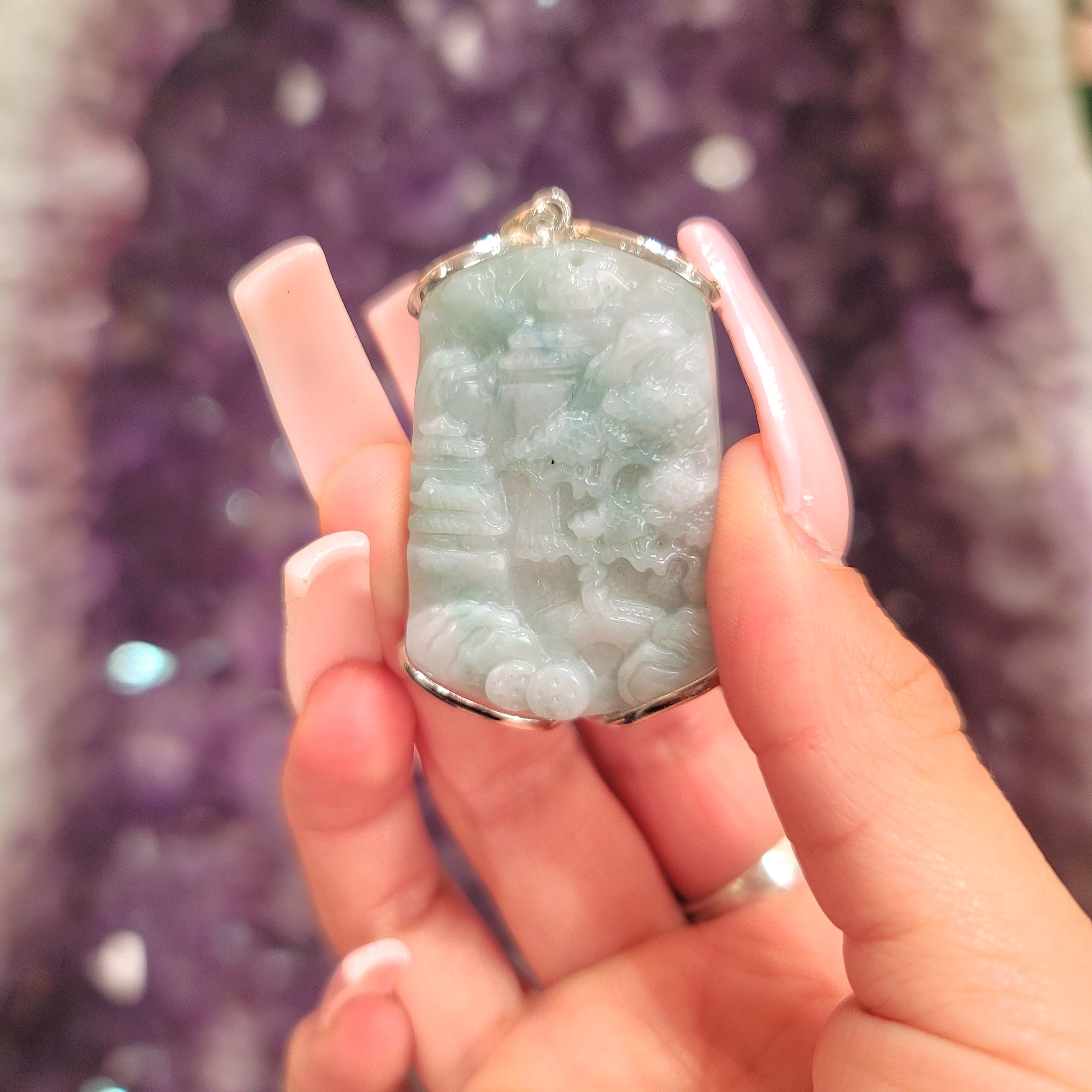 Jade Picture of Life Pendant for Good Luck, Prosperity and Serenity