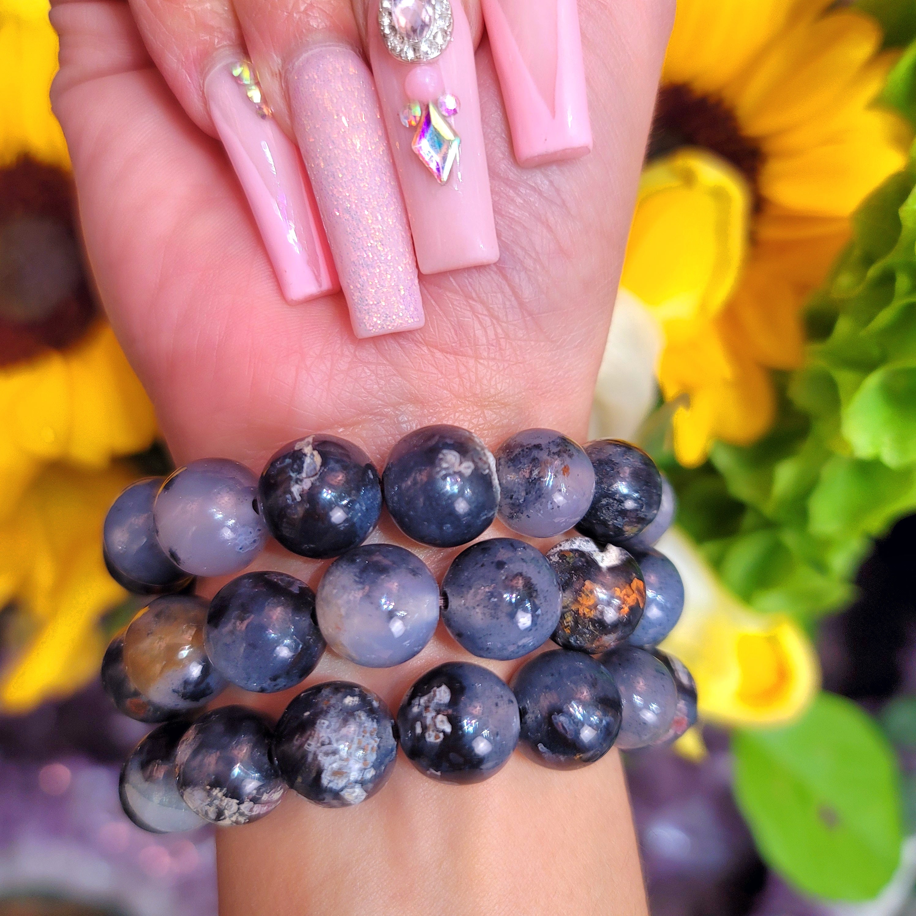 Moody Flower Gem Silica Bracelet for Empowerment, Harmony and Truth