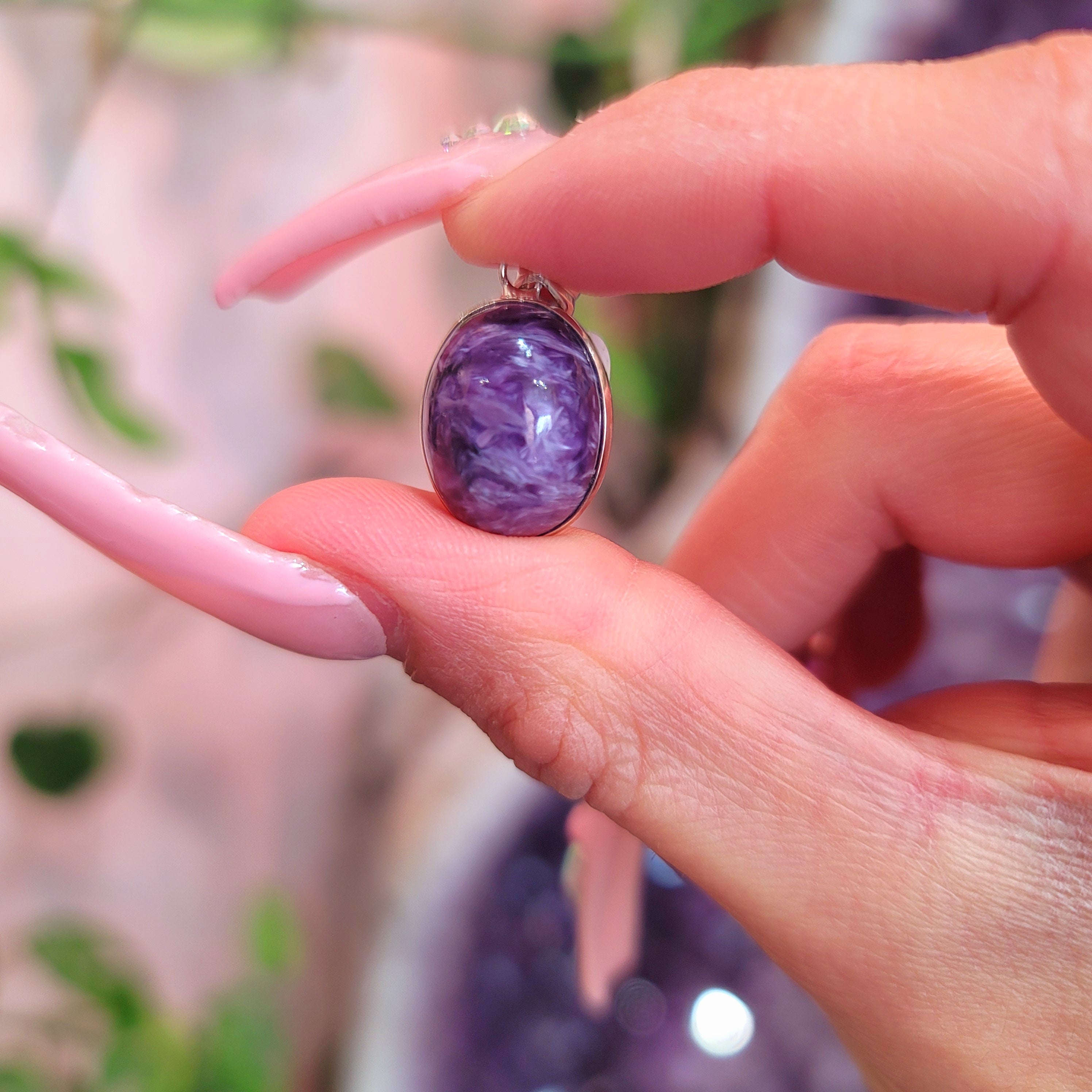 Charoite Pendant for Connection with the Divine Source and your Higher Self