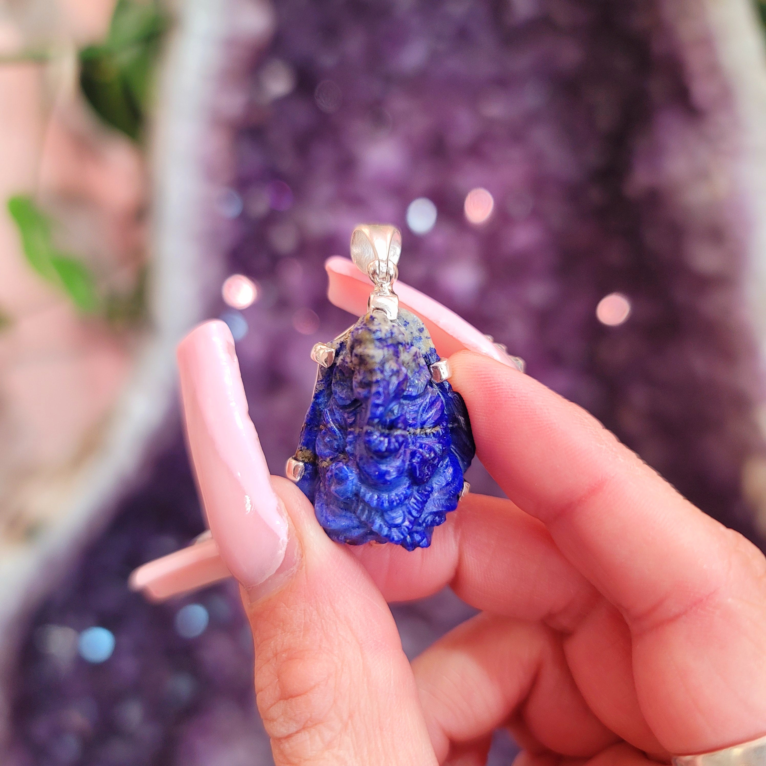 Lapis Lazuli Ganesha Pendant for Confidence and Embracing Your Inner Power