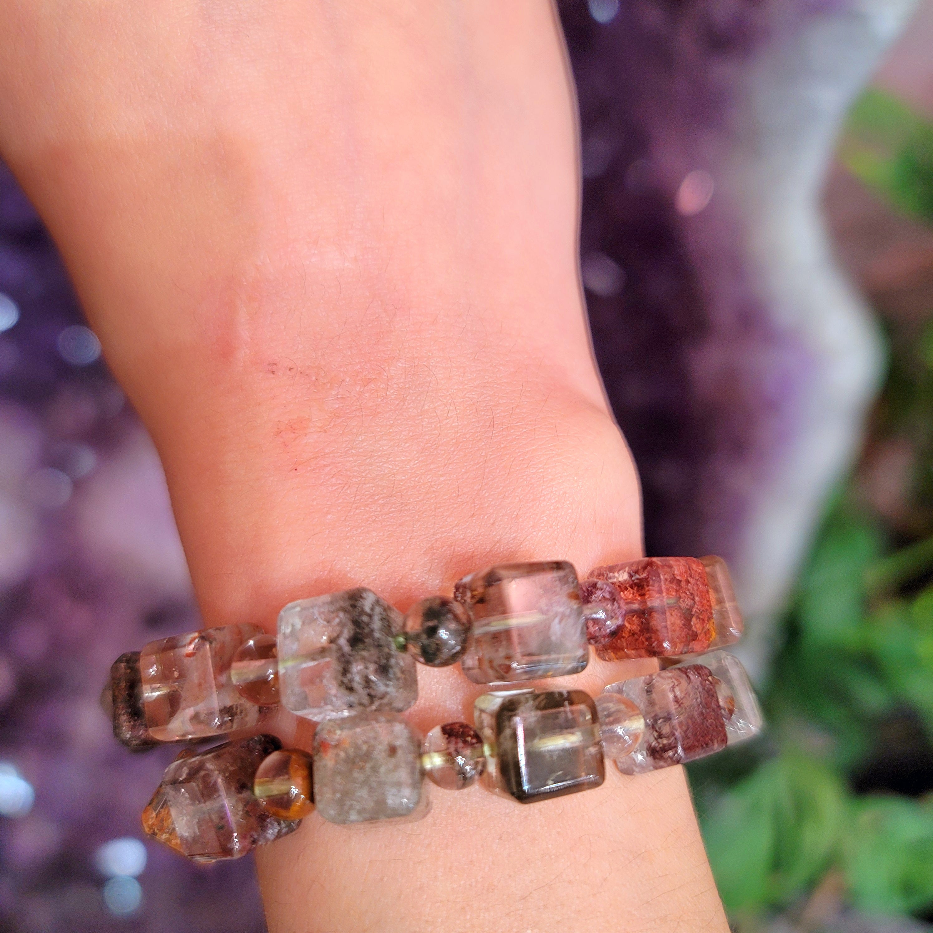 Garden Quartz Cube Bracelet for Insight, Meditation & Shamanic Journey