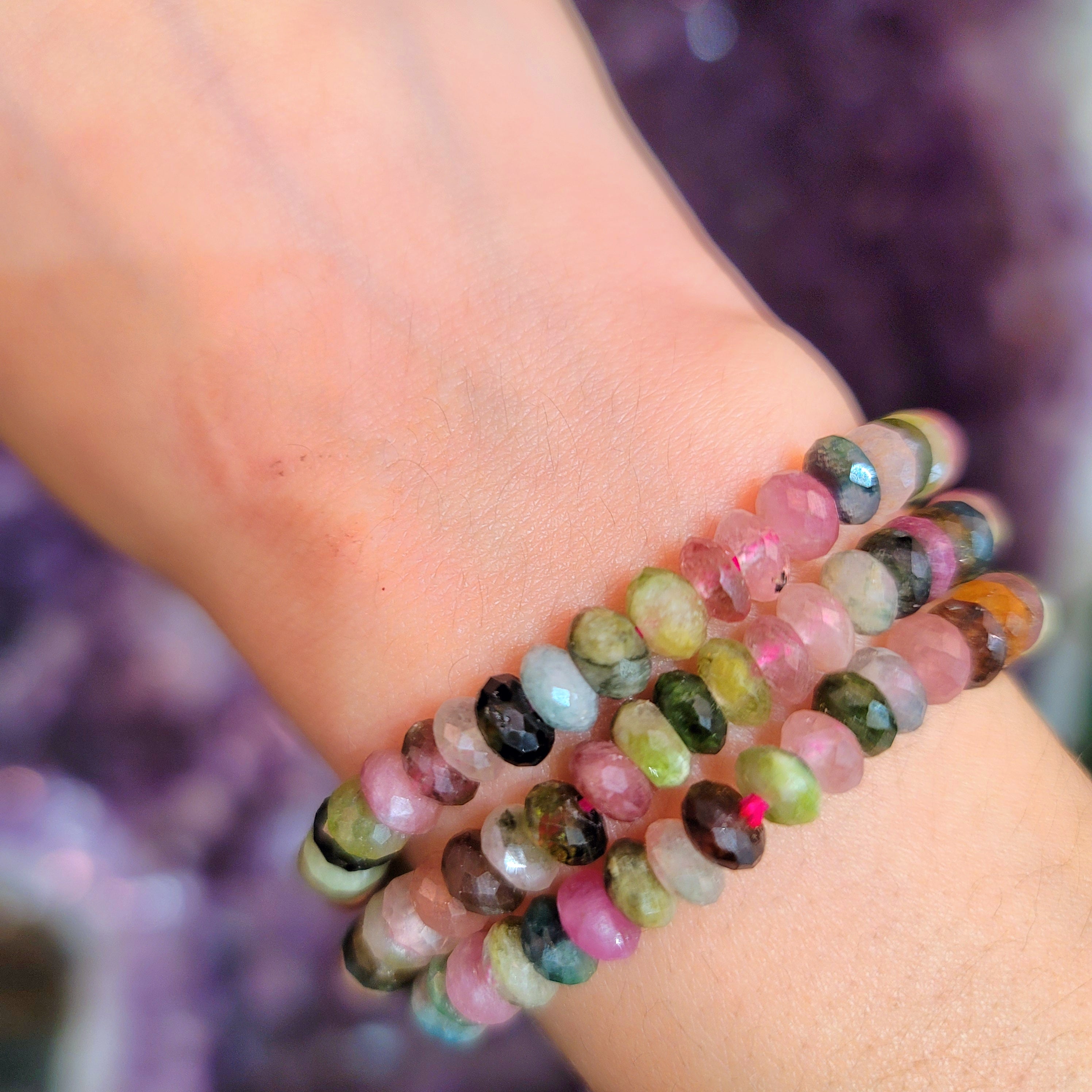 Tourmaline Multi Faceted Bracelet for Attracting Joy, Love and Positivity