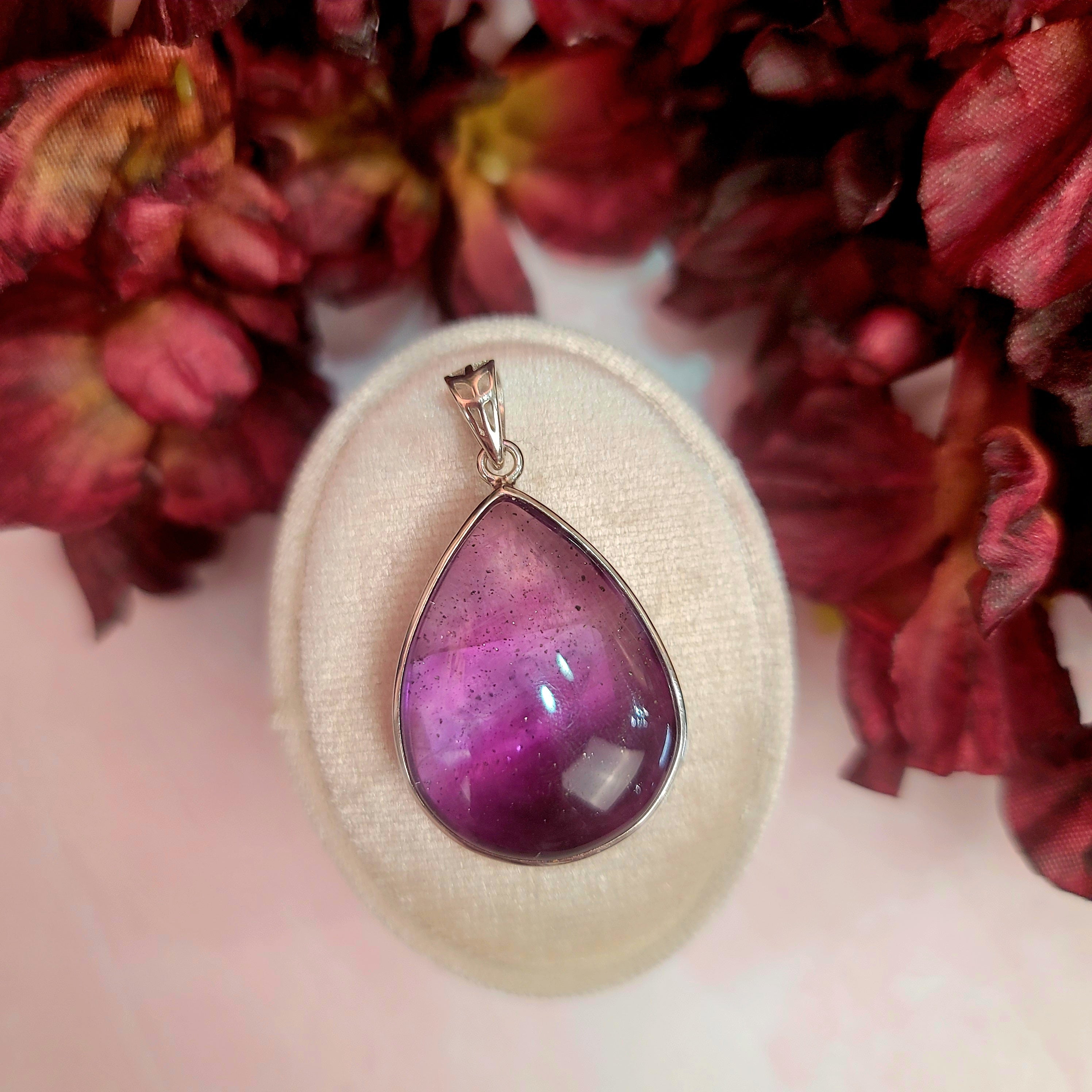 Fluorite with Pyrite Inclusions Pendant for Good Luck, Focus and Mental Clarity