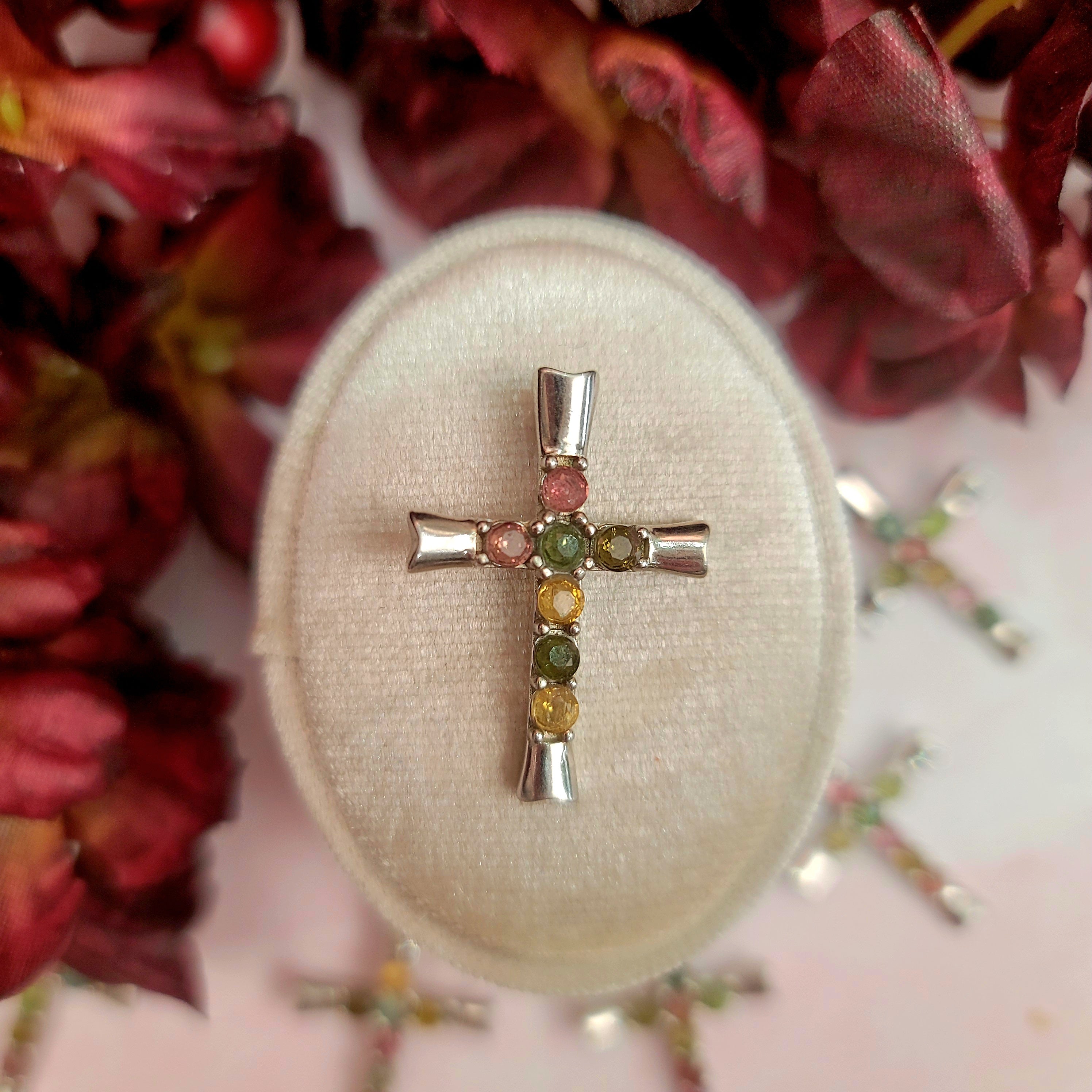 Tourmaline Cross Pendant for Removing Insecurities and Helping Inspire Creativity