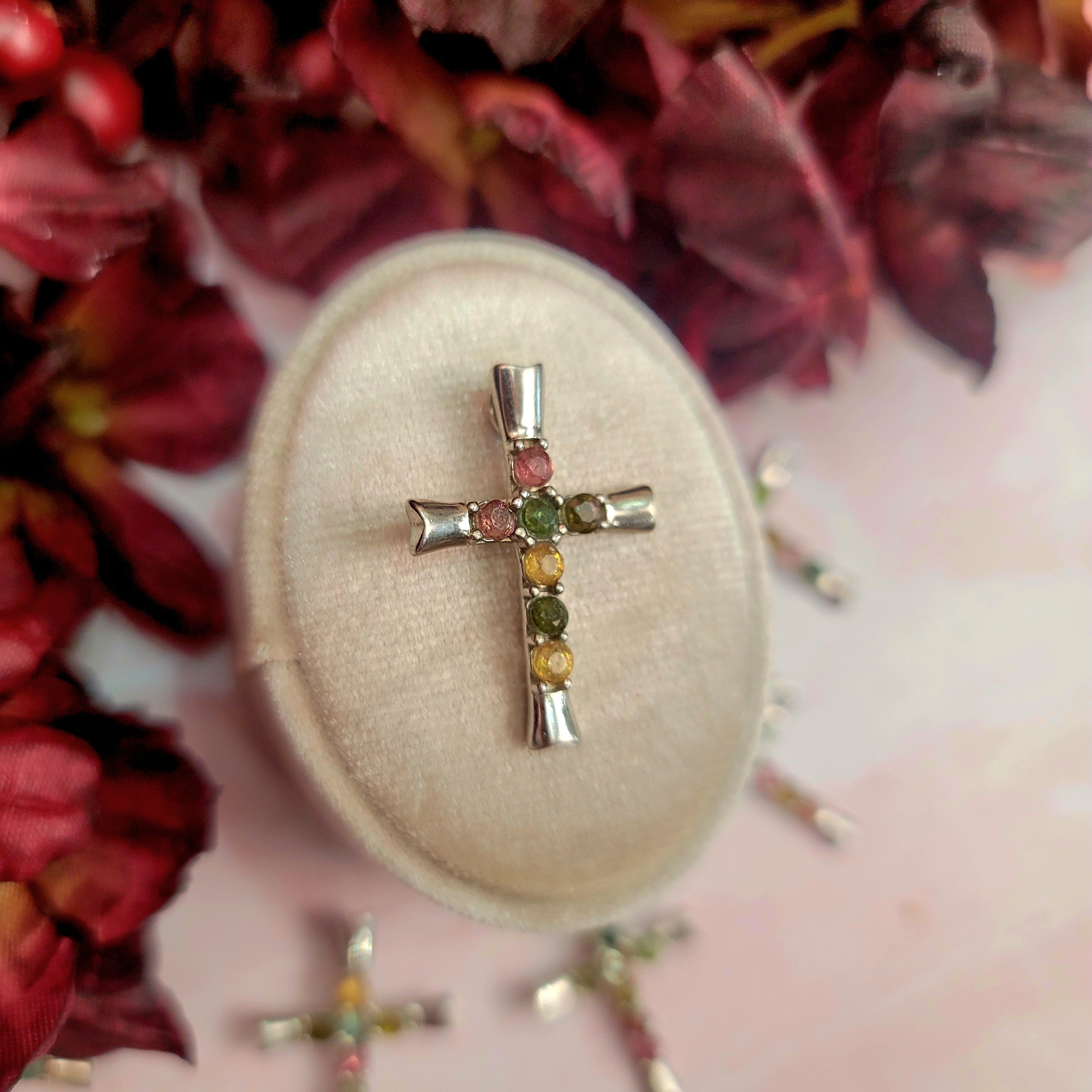 Tourmaline Cross Pendant for Removing Insecurities and Helping Inspire Creativity
